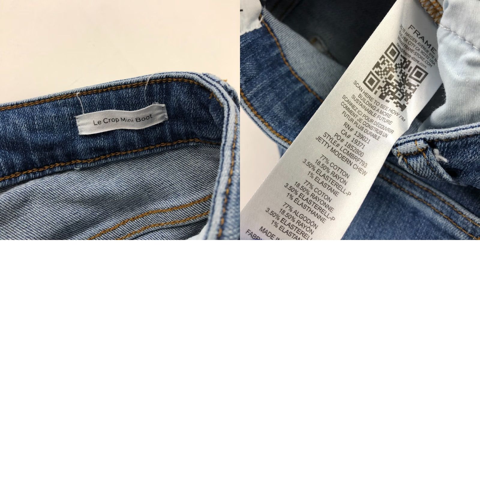 Frame FRAME Jeans Womens 27 Blue Crop Mini Boot Fits 26W 26L Mid Rise Denim Cutoff HRJ Size 27" / US 4 / IT 40 - 8 Thumbnail