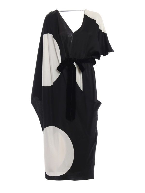 Valentino o1y0226 Midi Dress in Black/White Size XS / US 0-2 / IT 36-38 - 1 Thumbnail