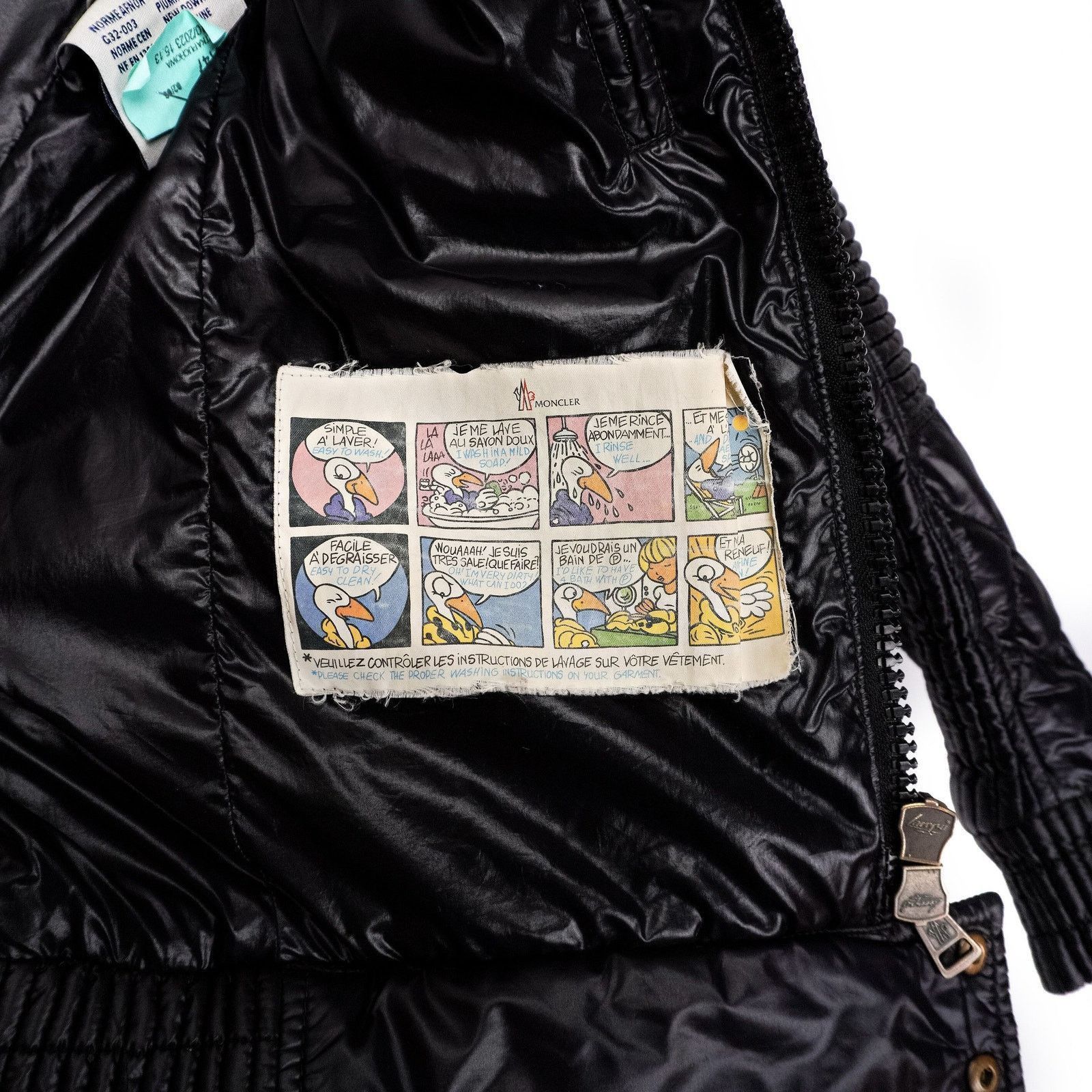 Moncler Vintage Moncler Biker Black Logo Down Puffer Jacket Size US S / EU 44-46 / 1 - 14 Thumbnail
