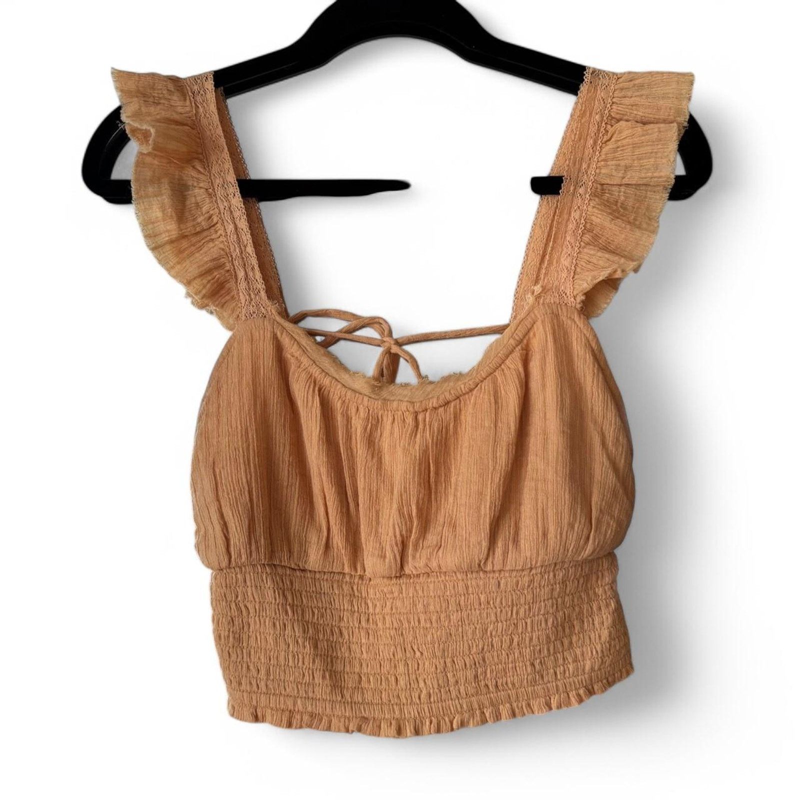 Free People Free People Orange Bohemian Crop Top Small Festival Hippie Size S / US 4 / IT 40 - 2 Thumbnail
