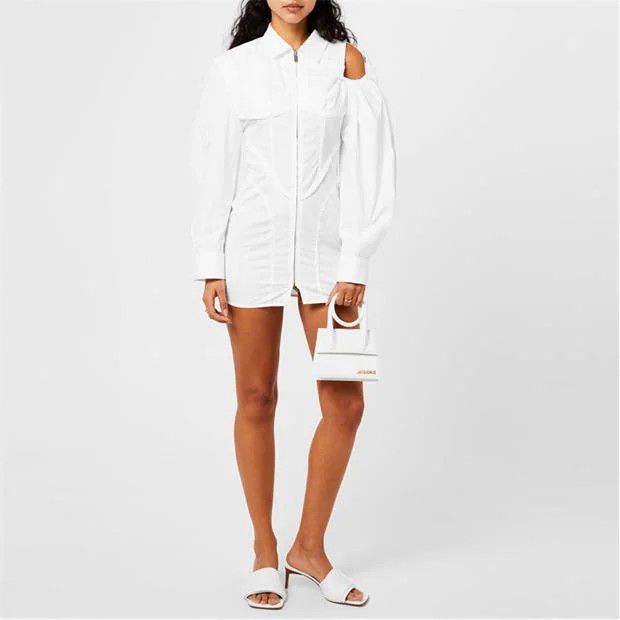 Jacquemus o1g2r1mq1024 Mini Dress in White Size M / US 6-8 / IT 42-44 - 6 Thumbnail