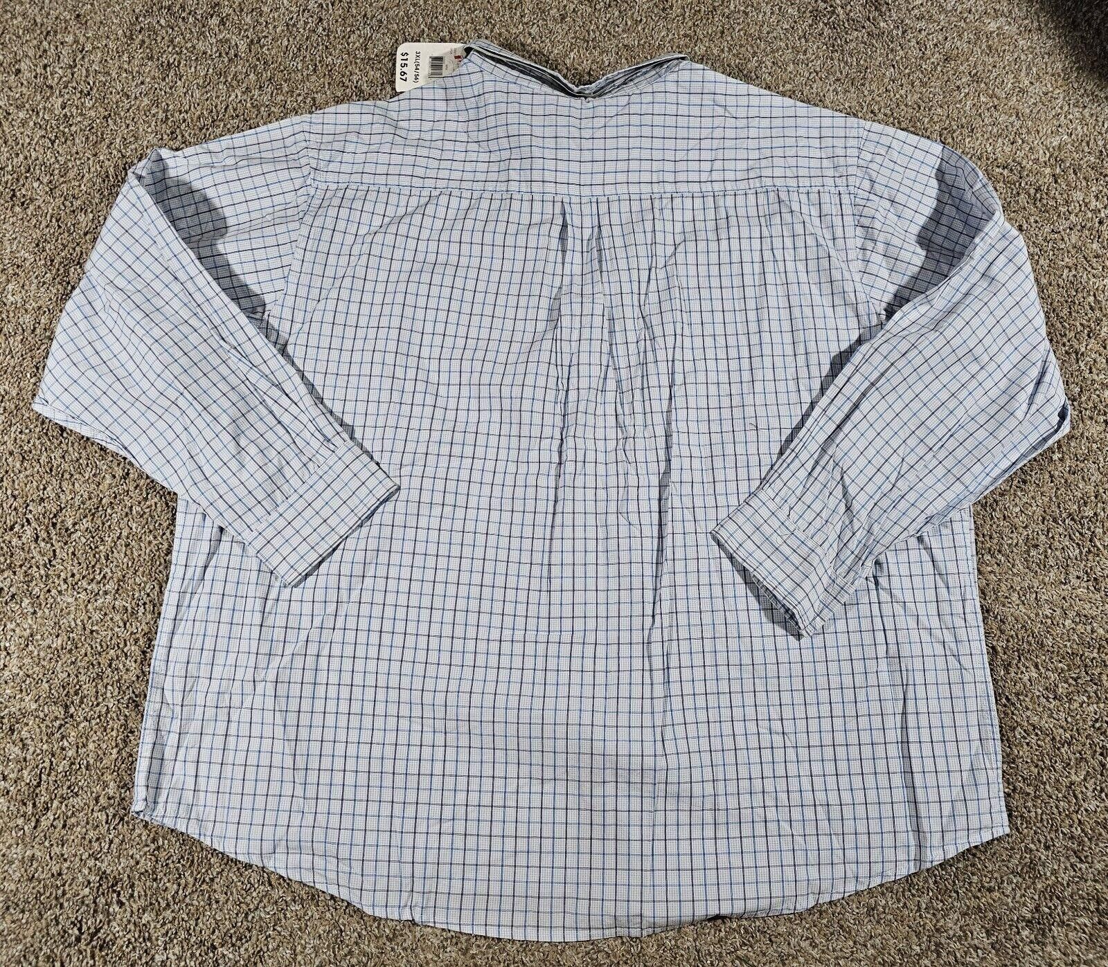 Faded Glory Faded Glory 3x(54/56) blue checkered button-up shirt NWT Size US XXL / EU 58 / 5 - 9 Thumbnail