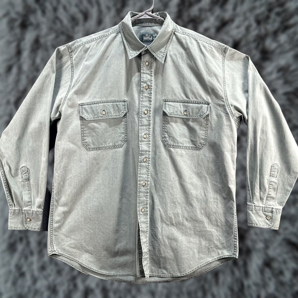 Vintage VINTAGE Woolrich Shirt Mens Large Green Mallard Button Up Cotton Long Sleeve 90s Size US L / EU 52-54 / 3 - 1 Thumbnail