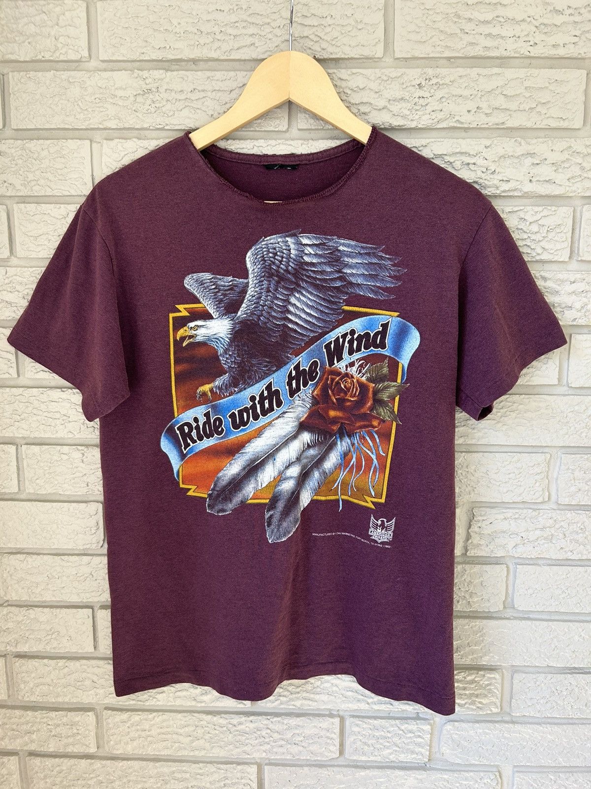 Harley Davidson × Vintage Vintage 90s Harley Davidson 3D Emblem Ride With The Wind Tee Size US S / EU 44-46 / 1 - 1 Thumbnail