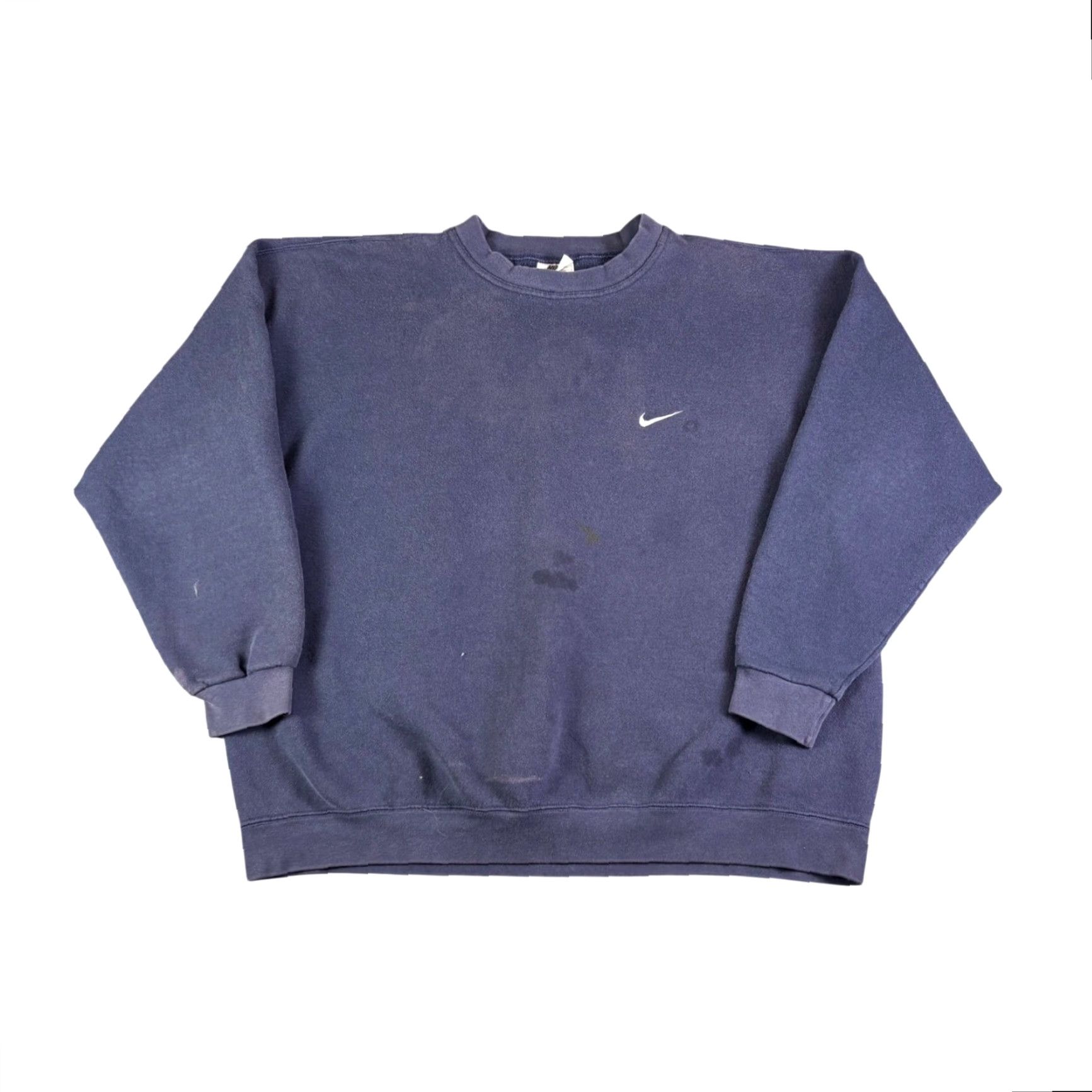 Nike VINTAGE Nike Sweatshirt Crewneck Pullover Embroidered Swoosh Logo XXL Navy Blue Women/Men? Size US XXL / EU 58 / 5 - 2 Thumbnail