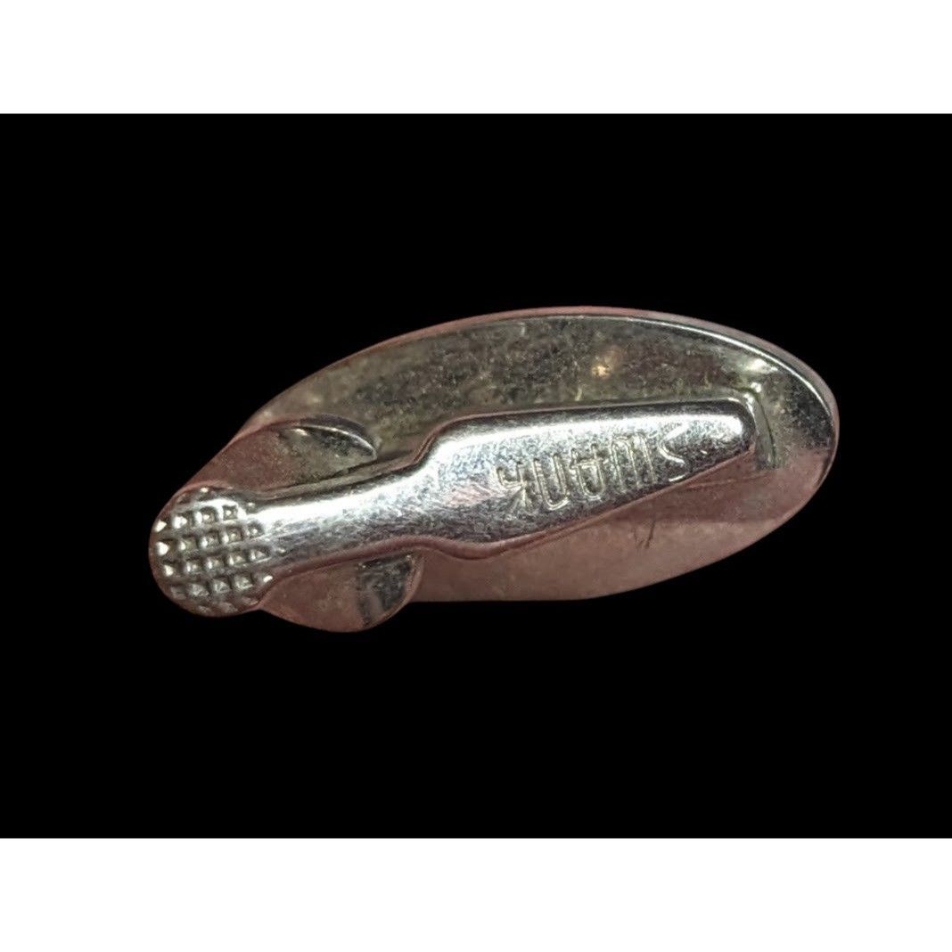 Other Vintage Swank 1960s Brushed Silver Tone Oval Tie Clip Size ONE SIZE - 2 Thumbnail