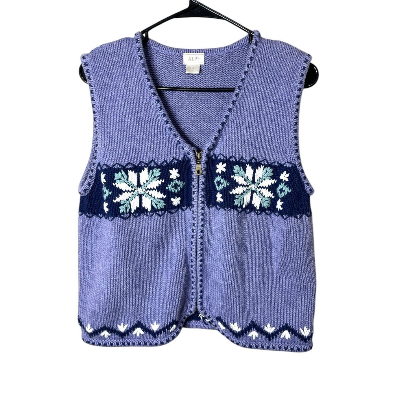 Other Vintage Alps Early 2000s Purple Snowflake Sweater Vest Size Size M / US 6-8 / IT 42-44 - 1 Thumbnail