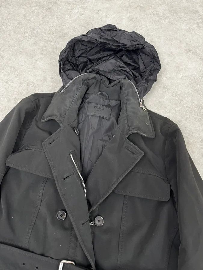 Prada 2000s Prada Black Nylon Multi-Pocket Classy Trench Coat Size US M / EU 48-50 / 2 - 7 Thumbnail