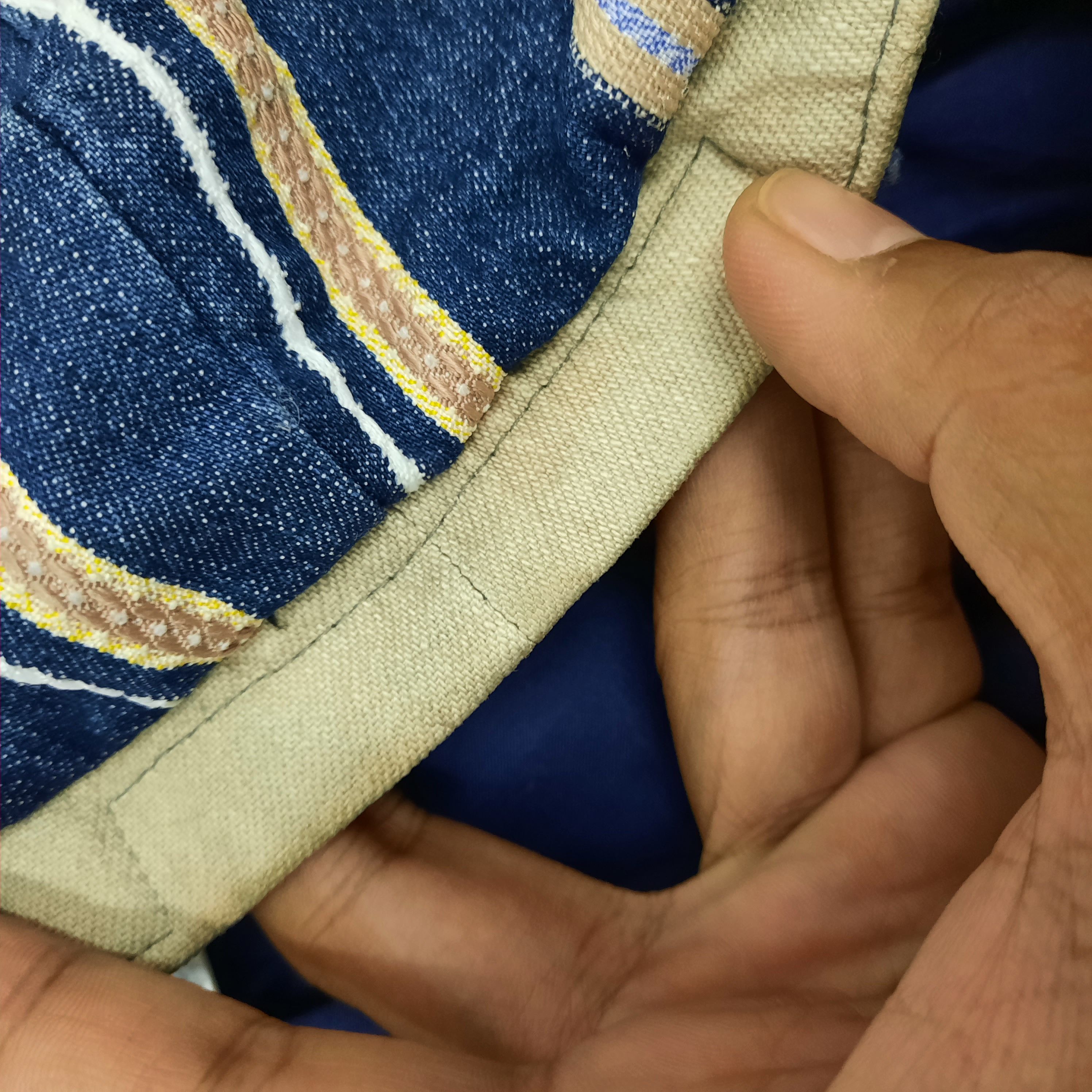 Japanese Brand ⚒️ Japanese brand grace stripes denim sun faded newsboy cap Size ONE SIZE - 5 Thumbnail