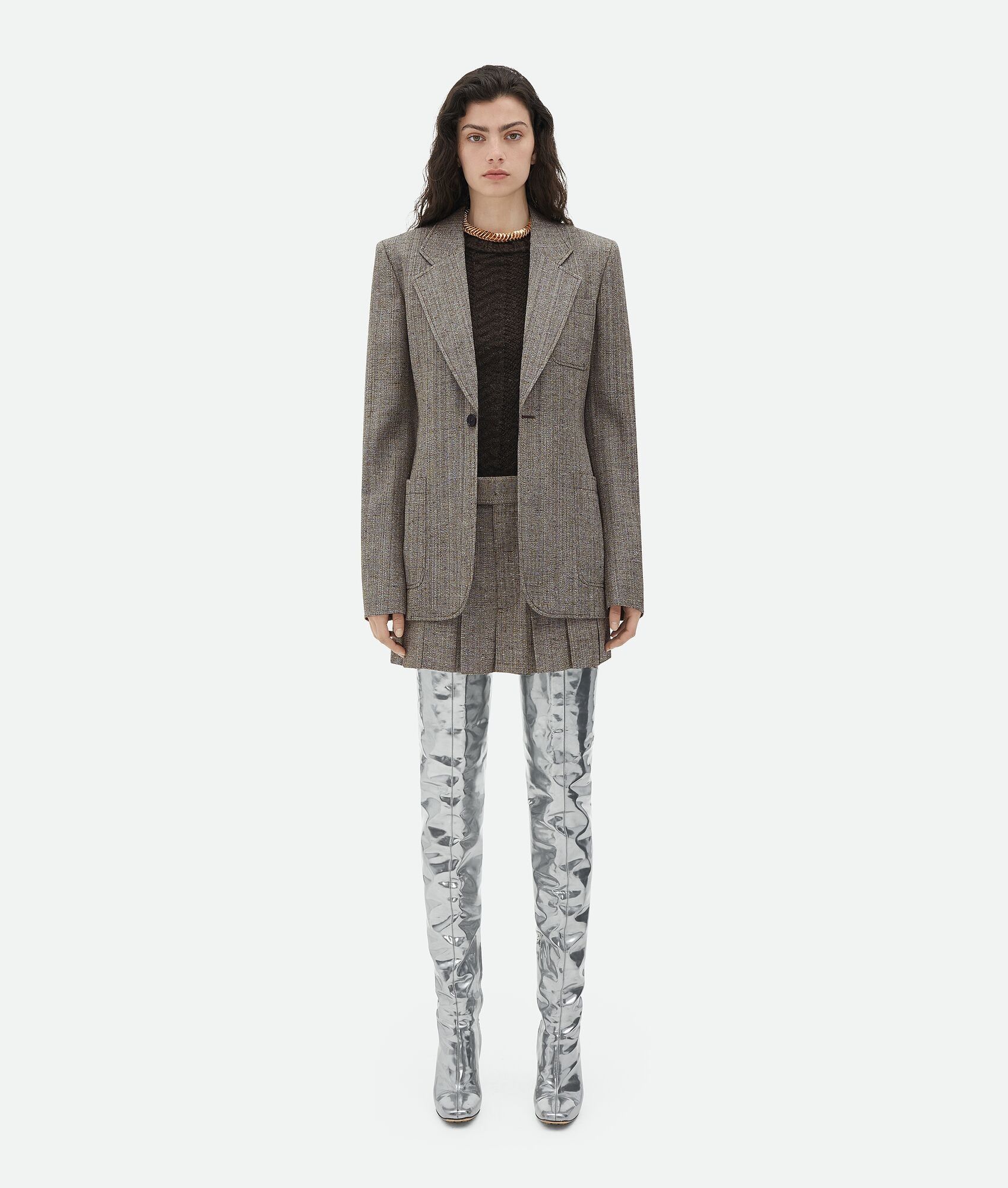 Bottega Veneta o1bcso1str0225 Viscose And Silk Jacket in Brown Size XS / US 0-2 / IT 36-38 - 5 Thumbnail