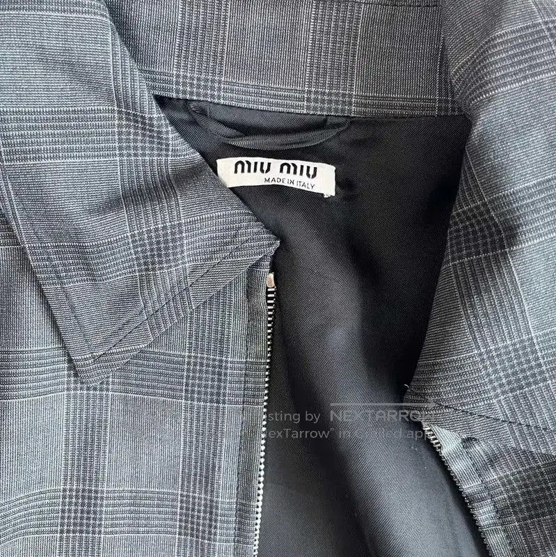 Miu Miu Miu Miu Gray Cotton Cropped Jacket . Size M / US 6-8 / IT 42-44 - 3 Thumbnail
