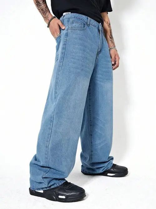 Vintage Washed Baggy Denim Jeans Skate