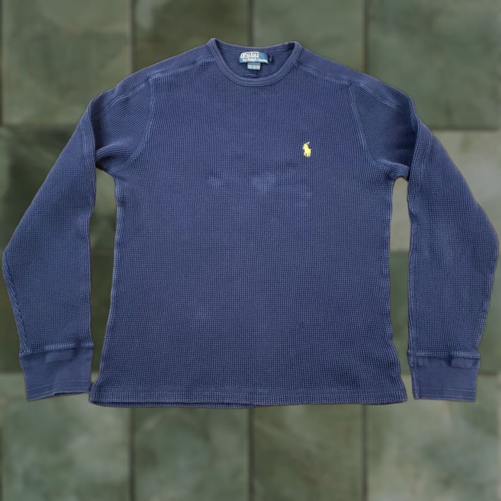 Ralph Lauren Ralph Lauren Polo Mens Large Blue Logo Long Sleeve Thermal Shirt Size US L / EU 52-54 / 3 - 1 Thumbnail