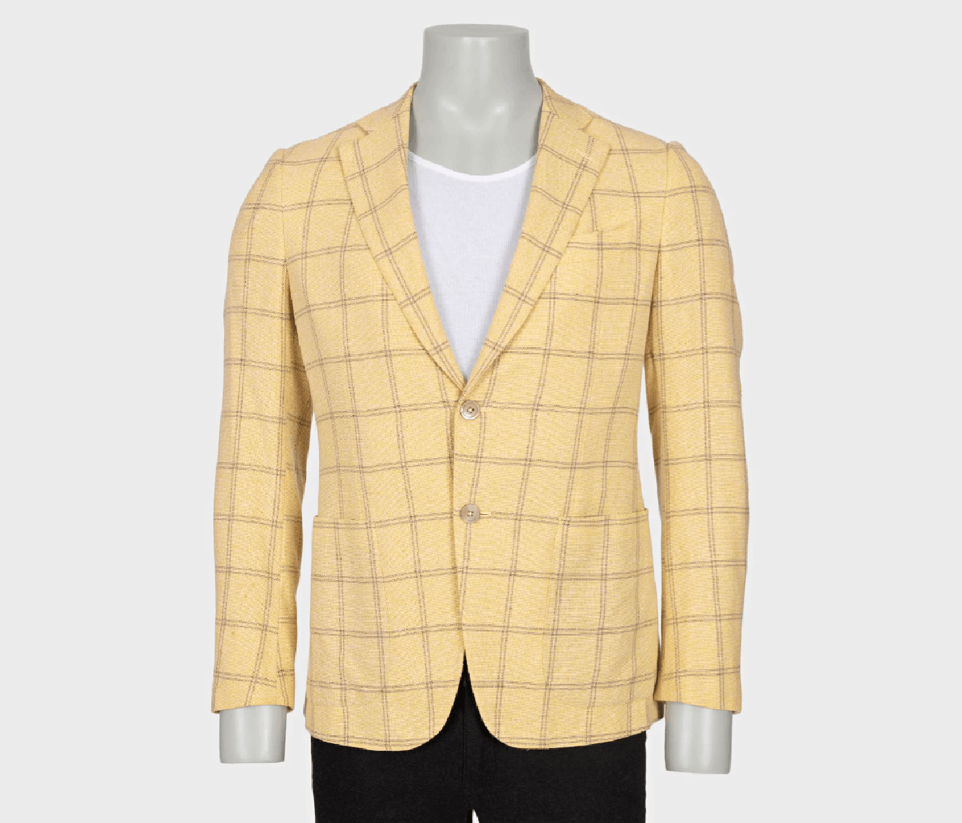 Isaia Isaia Yellow Check Blazer Wool Silk Linen Jacket IT48 Size 48L - 1 Thumbnail