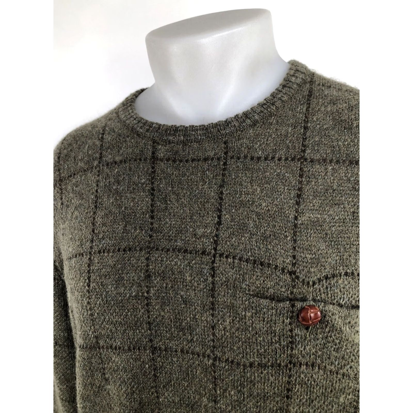Polo Ralph Lauren POLO / RALPH LAUREN Sweater Men L Green Wool Pocket Elbow Patch Pullover - EXCELLENT Size US L / EU 52-54 / 3 - 2 Thumbnail