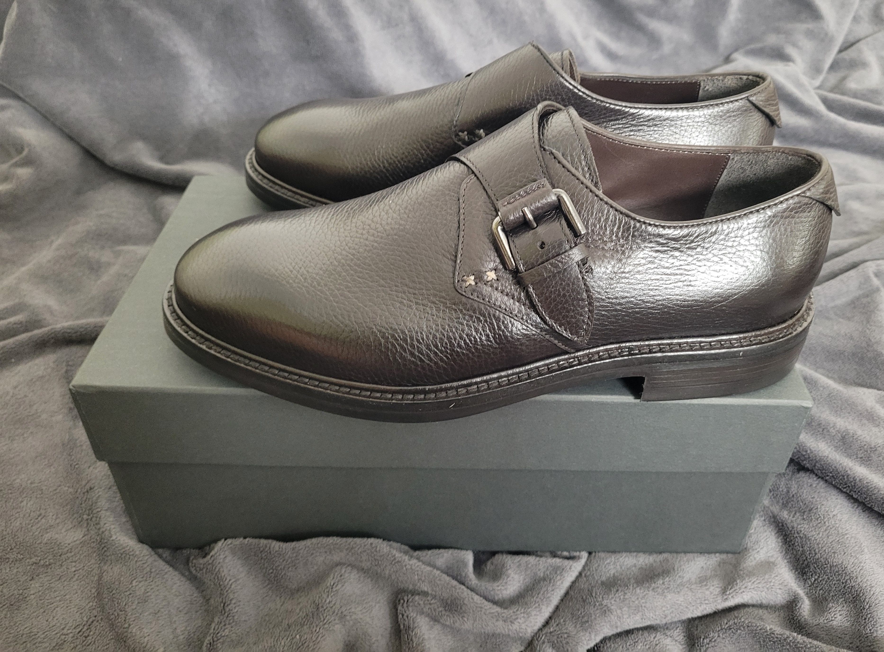 Silvano Sassetti Silvano Sassetti Brown Leather Buckle Derby Men Shoes Size US 10.5 / EU 43-44 - 3 Thumbnail
