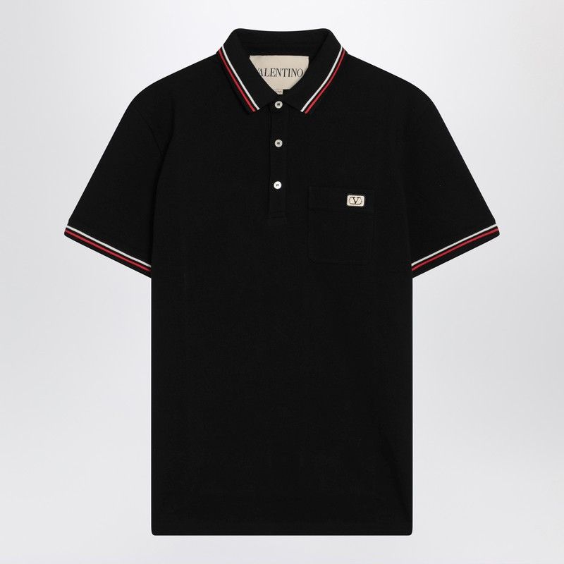 Valentino Valentino Black Polo Shirt With Vlogo Signature Size US M / EU 48-50 / 2 - 1 Thumbnail