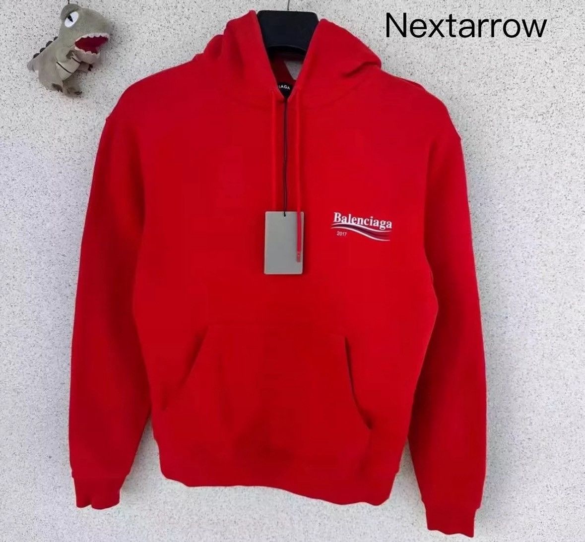 Balenciaga red hoodie 2017 clearance