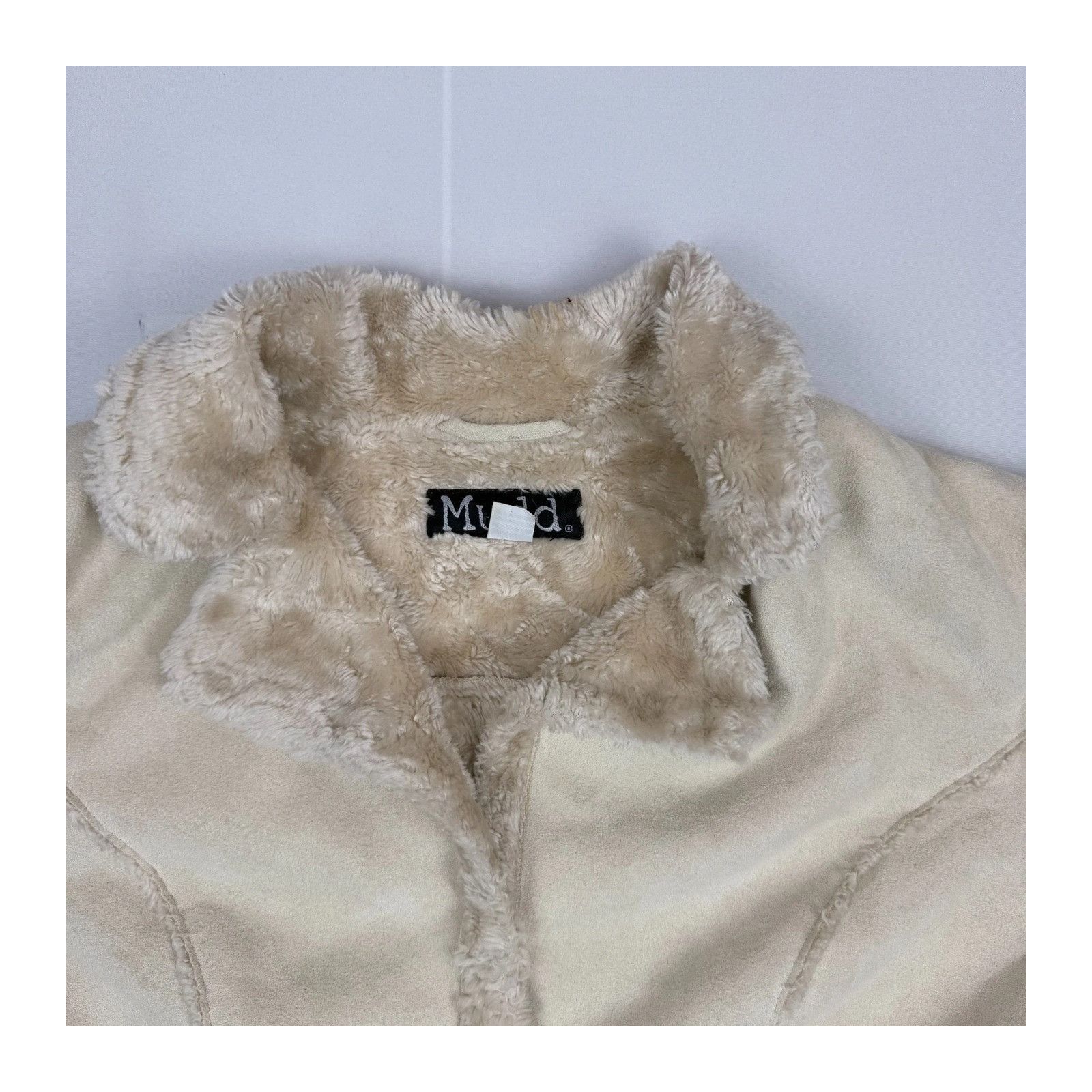Vintage Mudd Womens Faux Shearling Jacket Large Y2K 2000s Boho Weste Size US L / EU 52-54 / 3 - 5 Thumbnail