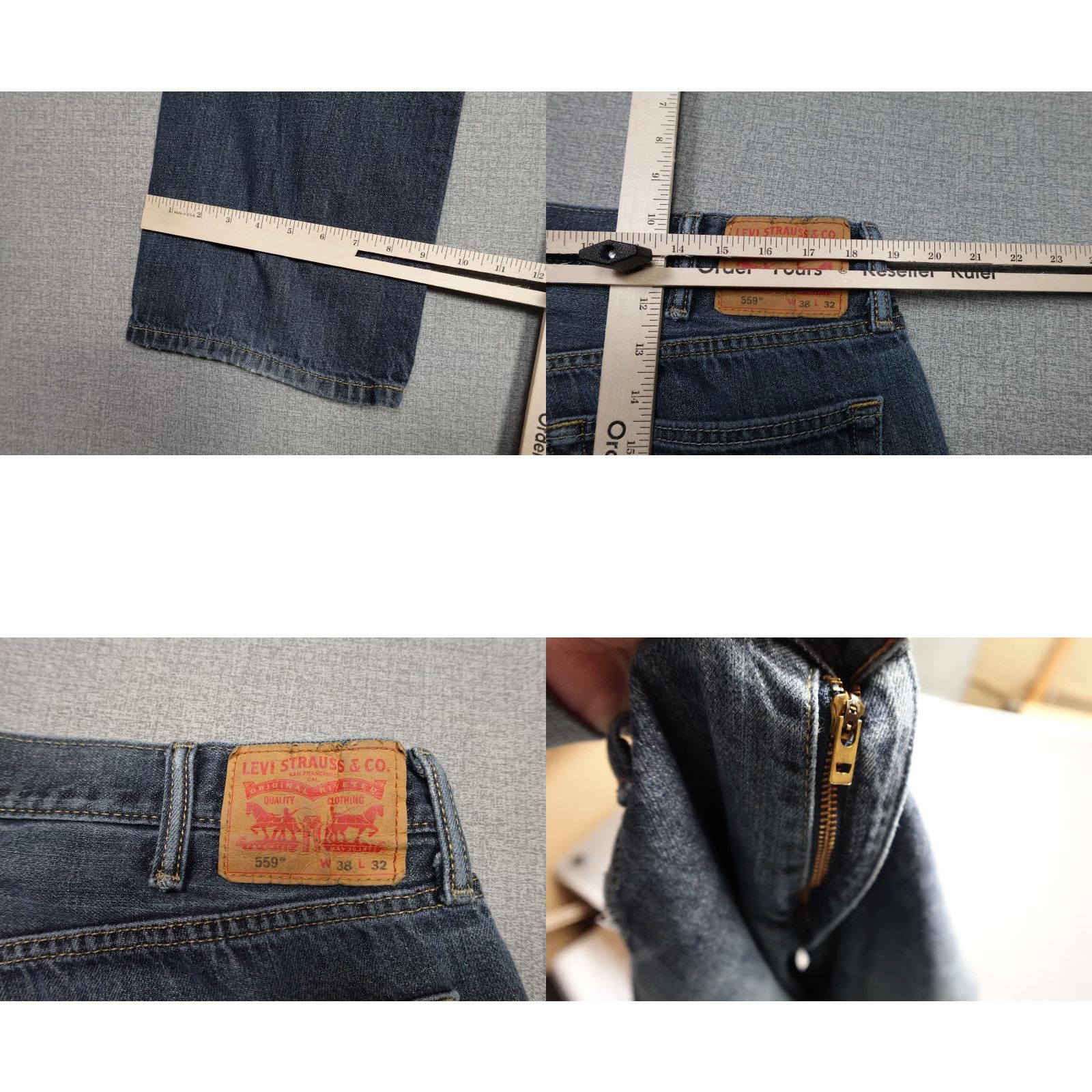 Levi's Levi's 559 Jeans Mens 38x32 Blue Relaxed Straight Dark Wash RJ Western Rancher Style Size US 38 / EU 54 - 8 Thumbnail
