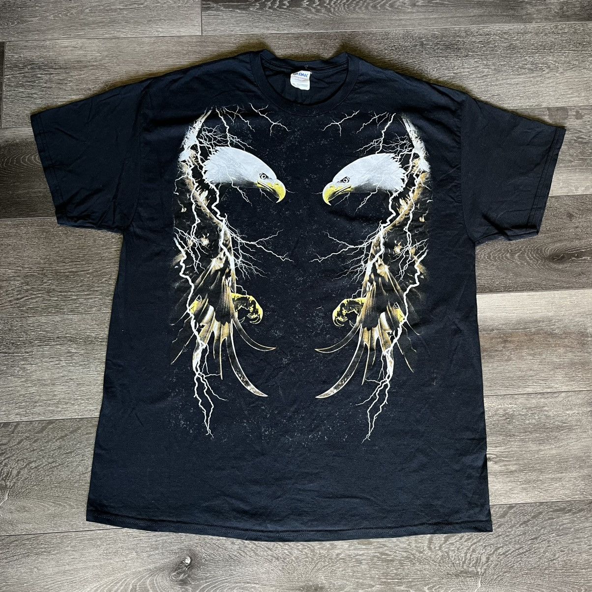 Affliction × Vintage Vintage 2000s Affliction Style Bald Eagle Lightning Logo Tee Size US XL / EU 56 / 4 - 1 Thumbnail