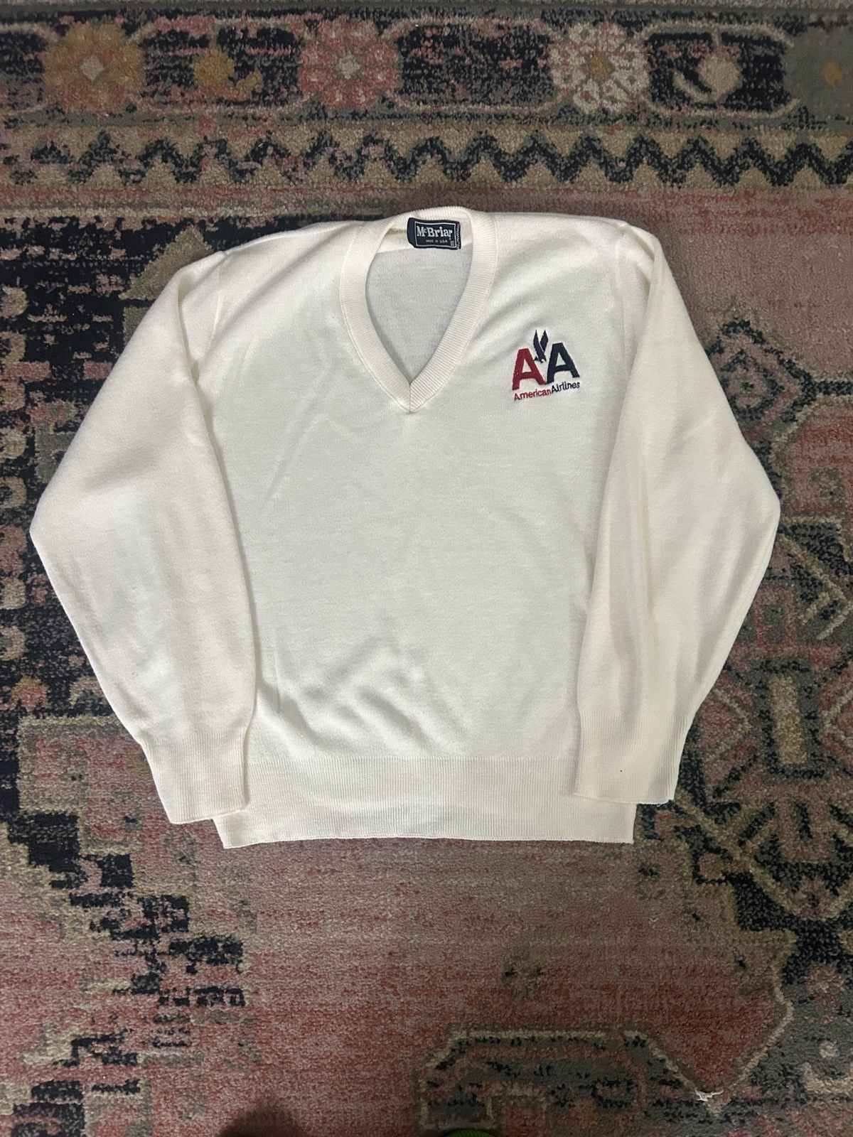 Vintage Vintage 80’s American Airlines AA McBriar V-Neck Sweater Size US S / EU 44-46 / 1 - 1 Thumbnail