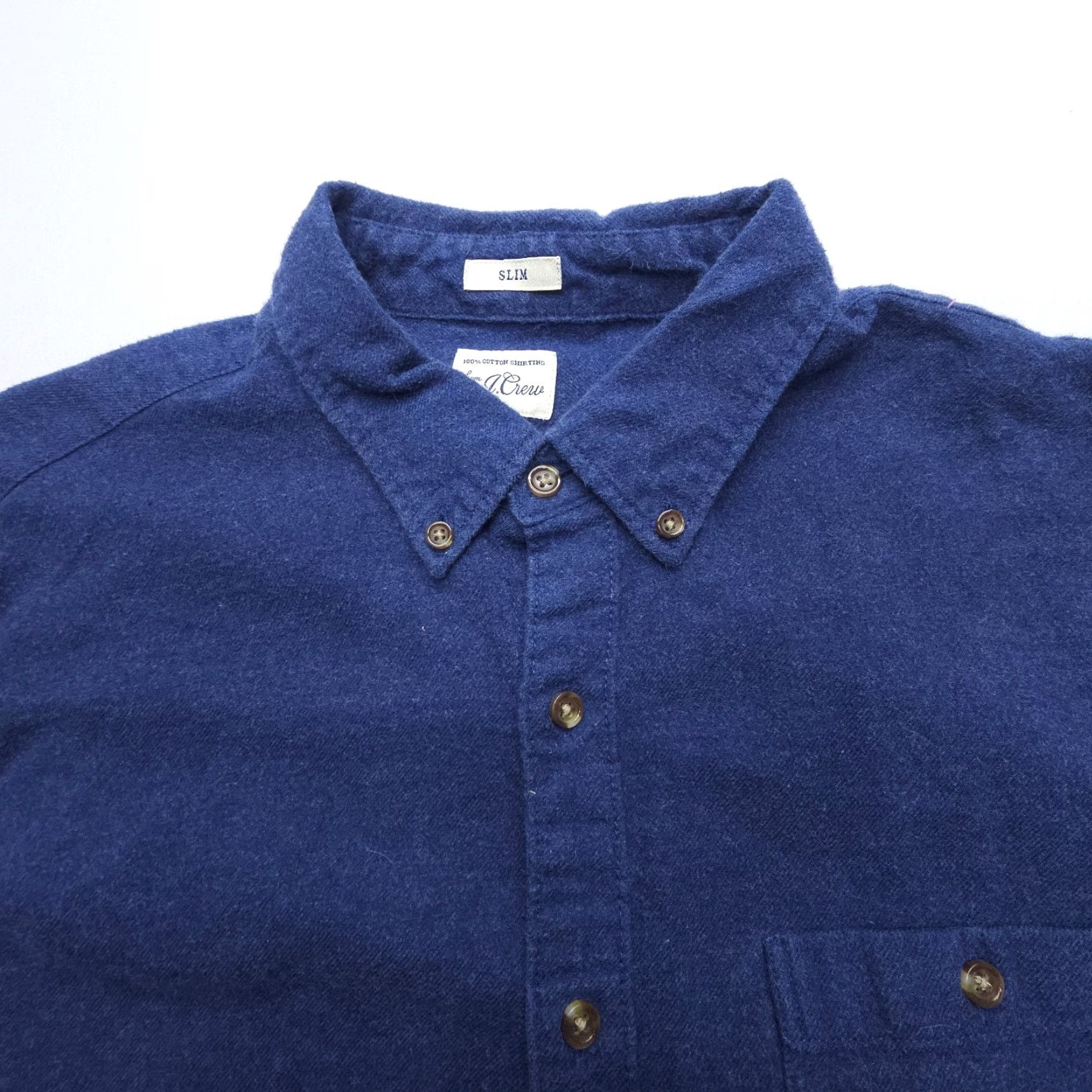 J.Crew VINTAGE J. Crew Cotton Shirting Flannel Mens Large Slim Blue ELbow Patches Button Down Size US L / EU 52-54 / 3 - 5 Thumbnail