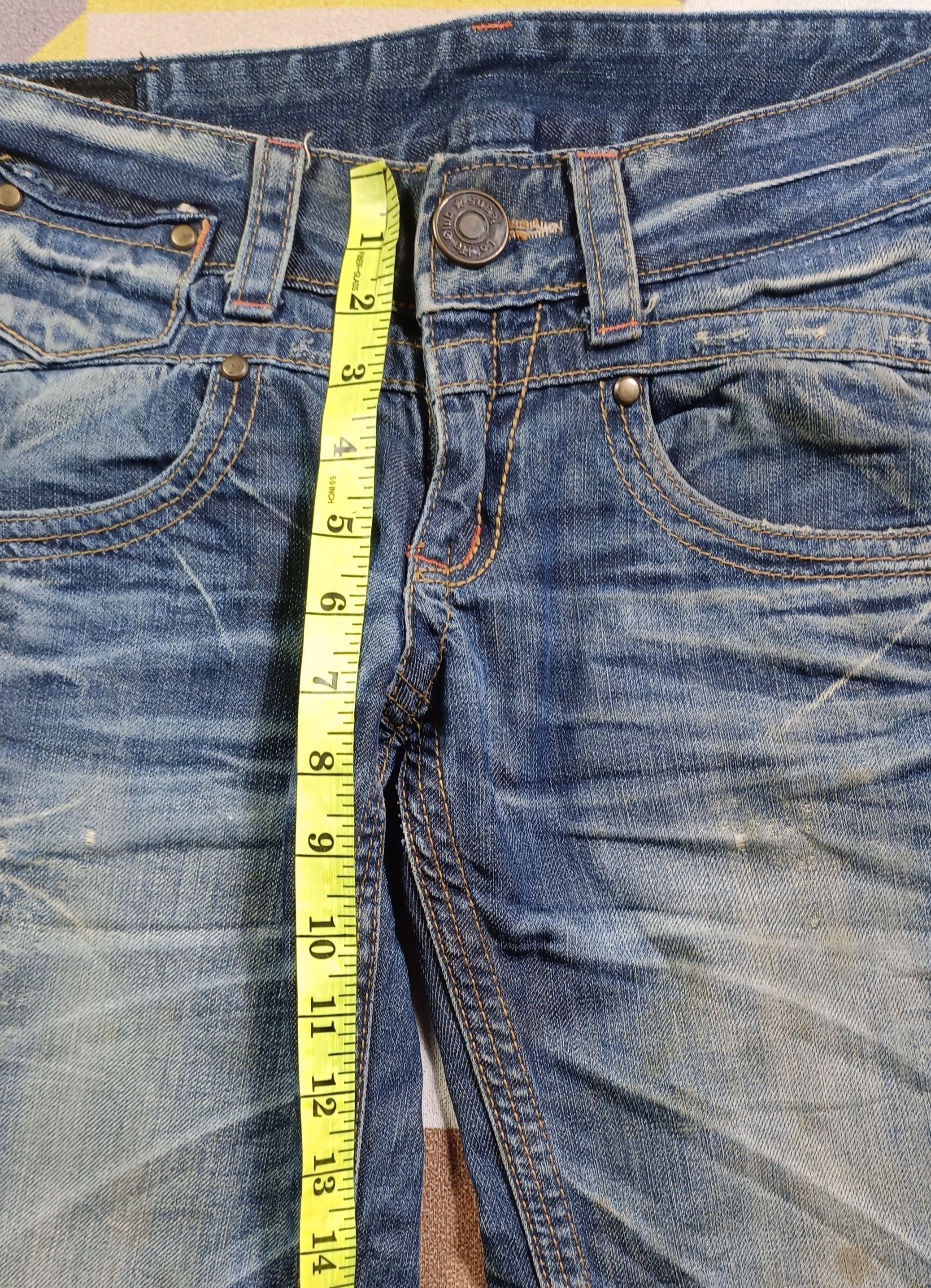 If Six Was Nine 🔥🔥LOLITA Exotic Vtg Denim Super Flare Distressed Jeans Size US 31 - 19 Thumbnail