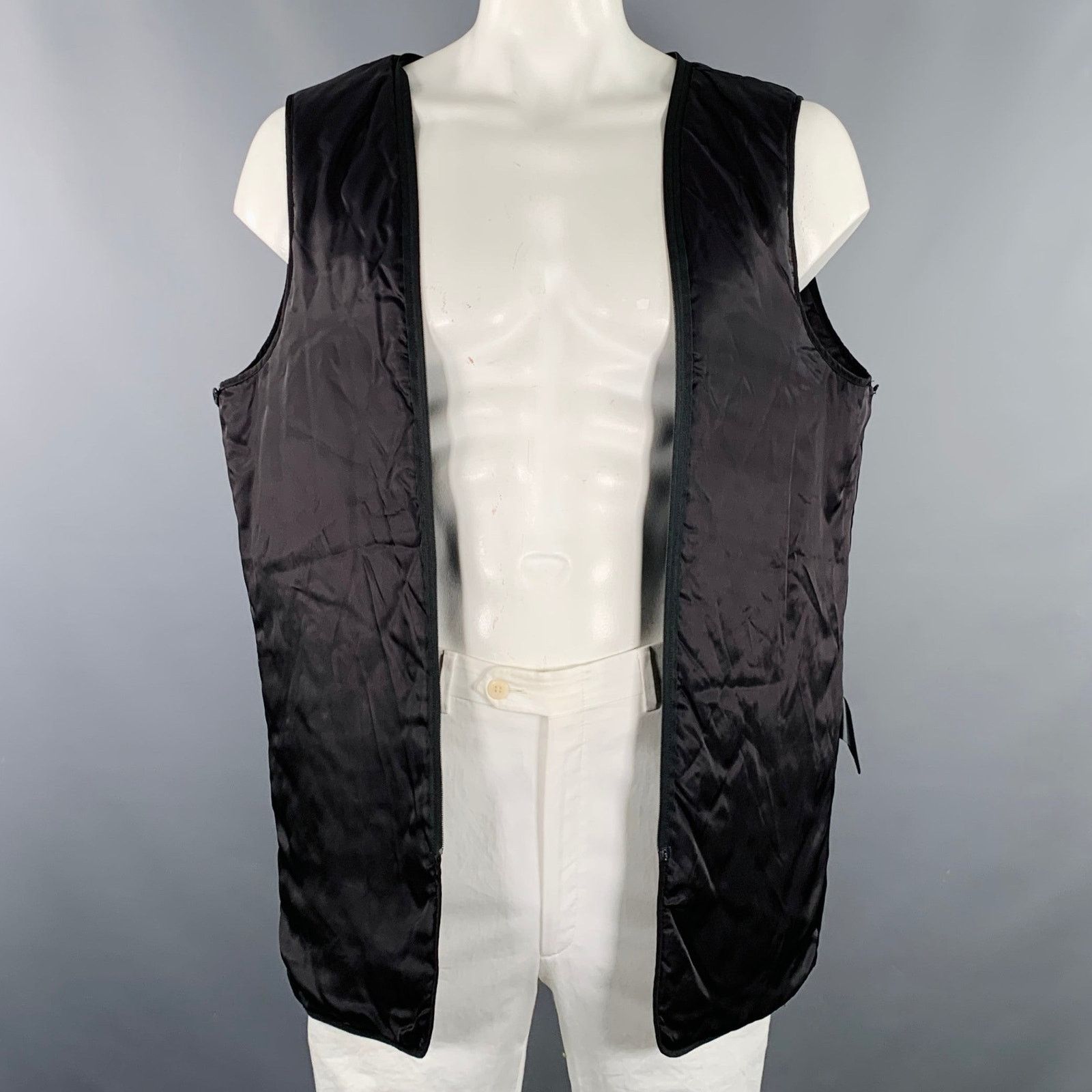 Barneys New York Size 46 Black Cotton Hidden Buttons Trench Coat Size US XL / EU 56 / 4 - 2 Thumbnail