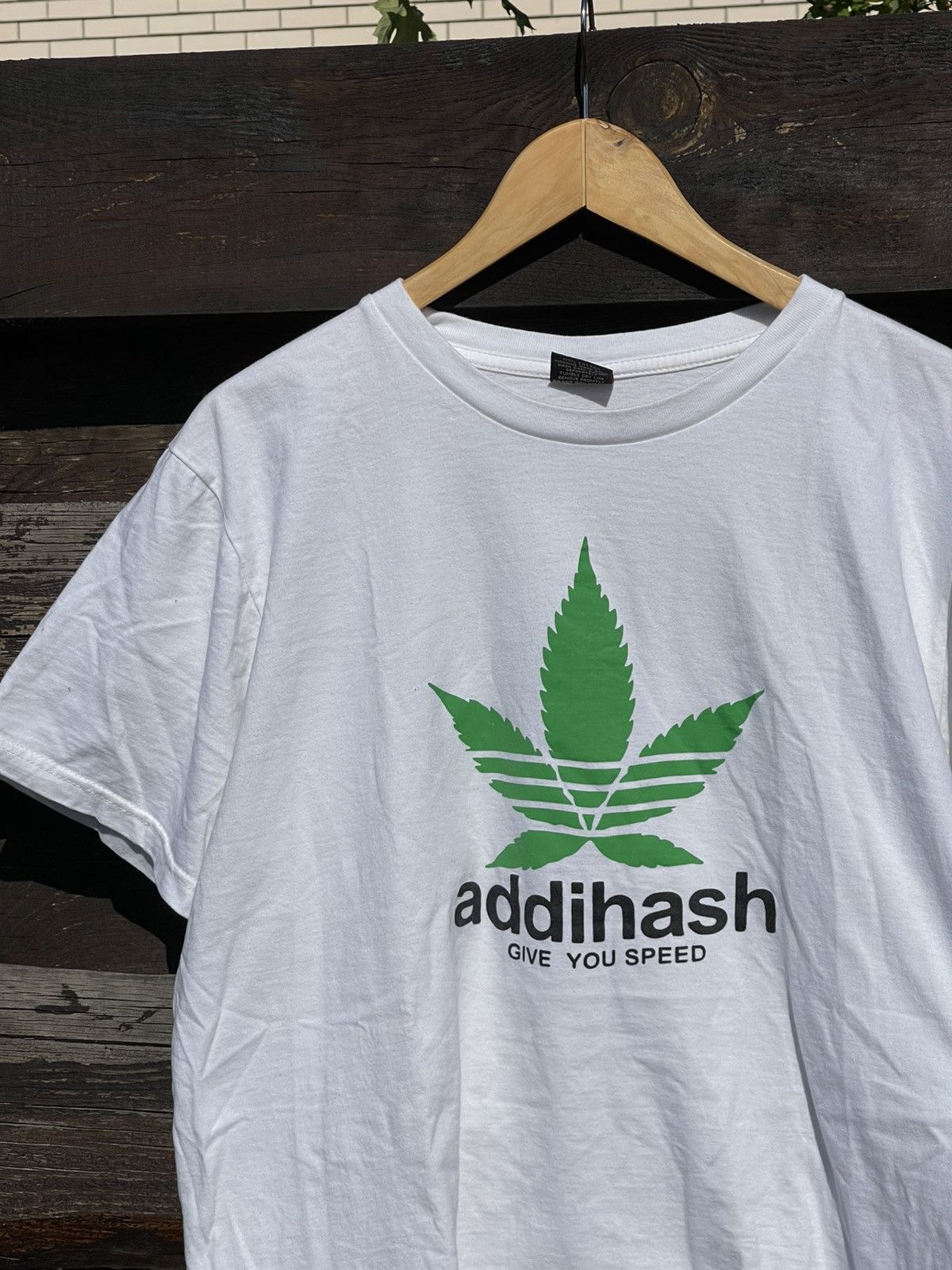 Vintage Y2K Addihash give you speed 420 weed smoking t-shirt tee Size US L / EU 52-54 / 3 - 3 Thumbnail