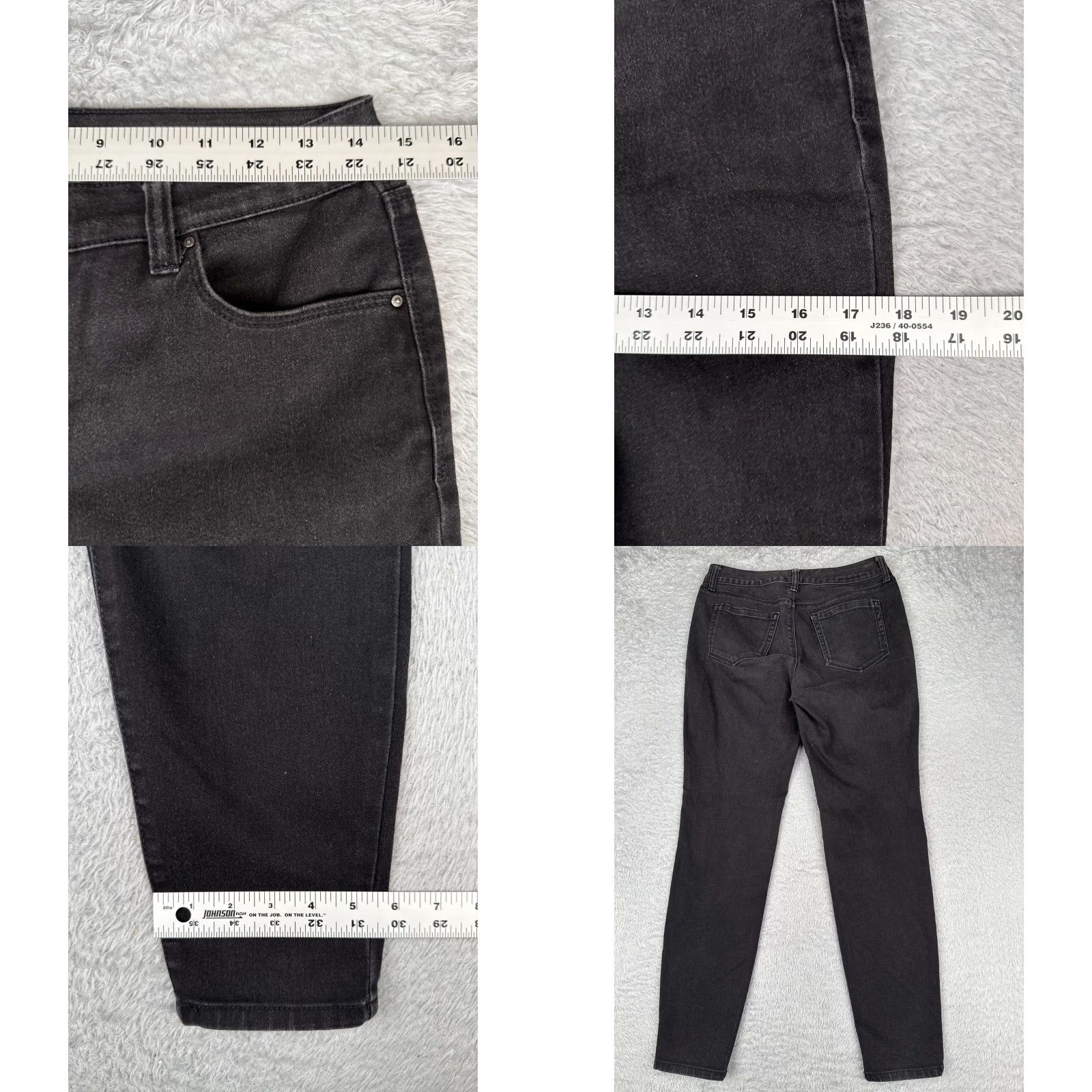 Vintage Style&co. Jeans Womens 4 Black Denim Skinny Mid Rise 28x30 Cotton Size 27" / US 4 / IT 40 - 9 Thumbnail