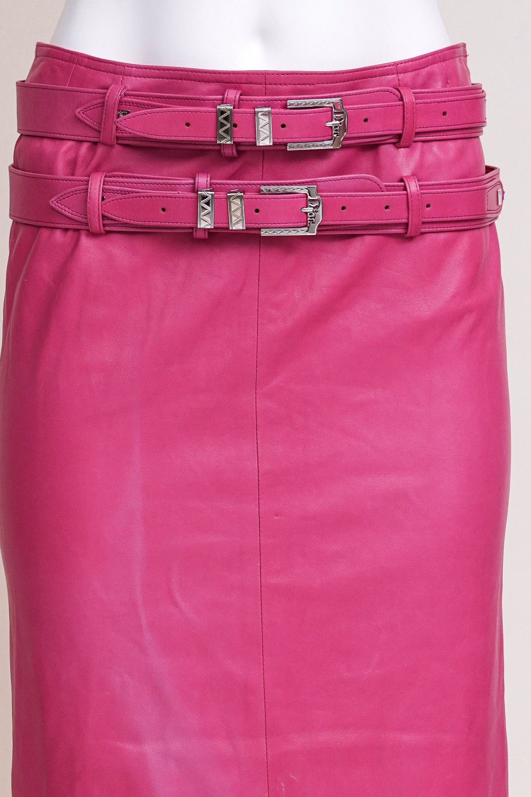 Dior Christian Dior Early 2000s Pink Leather Skirt Size 28" / US 6 / IT 42 - 3 Thumbnail