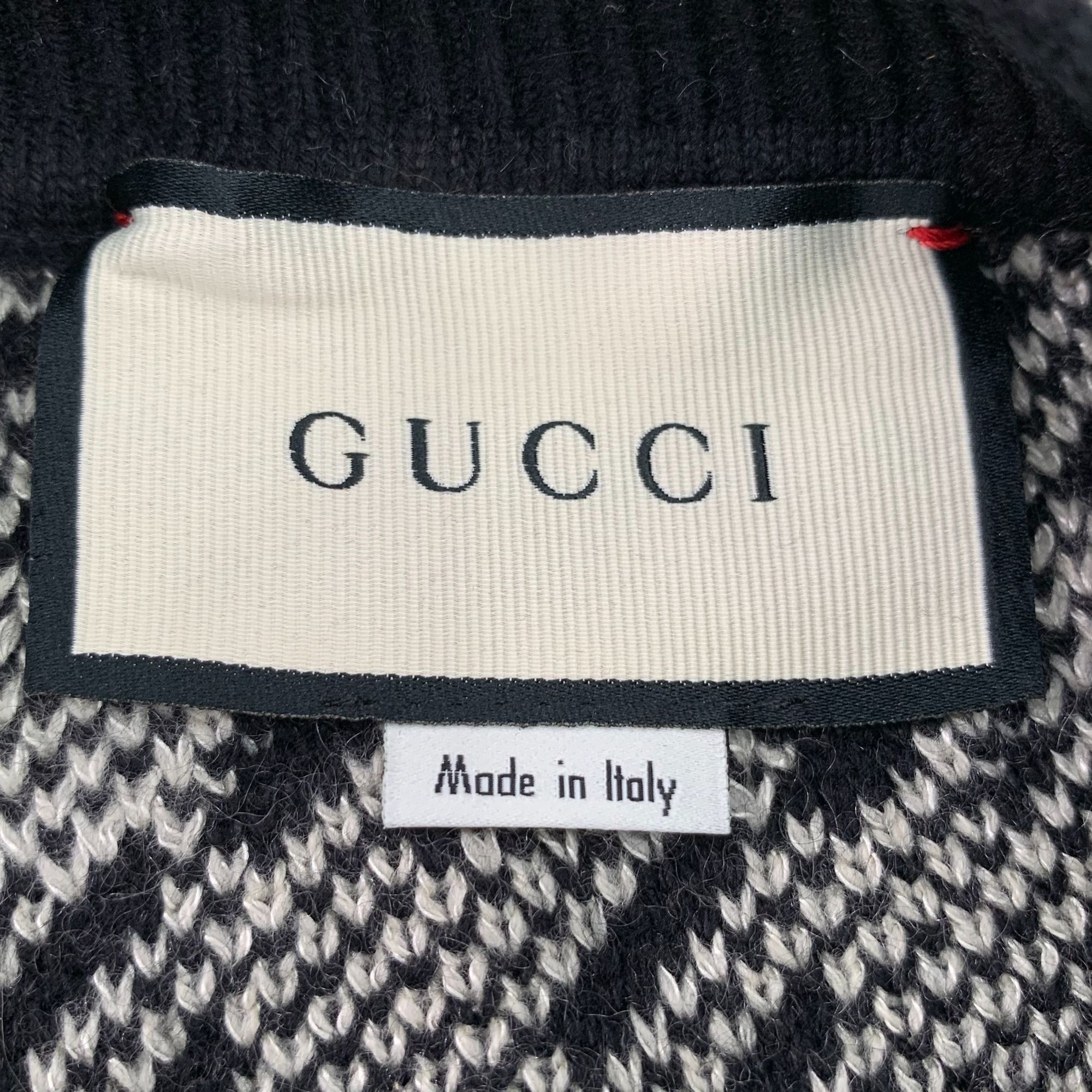 Gucci Gucci Color-Block Houndstooth Cashmere Midi Skirt (Size XXS) Size 33" - 2 Thumbnail