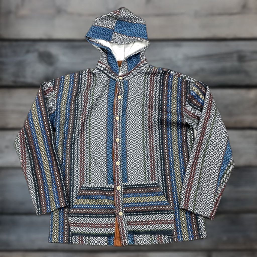 Etro Retro Tribal Geometric Colorful Print Fleece Hooded Shirt Adult Medium Festival Size US M / EU 48-50 / 2 - 1 Thumbnail
