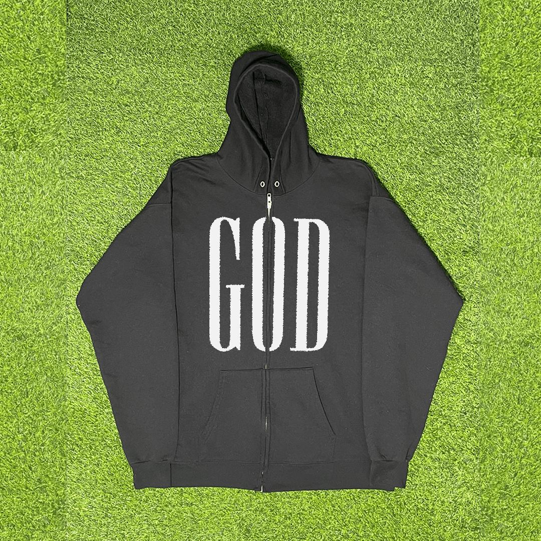 Vintage GOD ZIPUP HOODIE Size US M / EU 48-50 / 2 - 1 Preview
