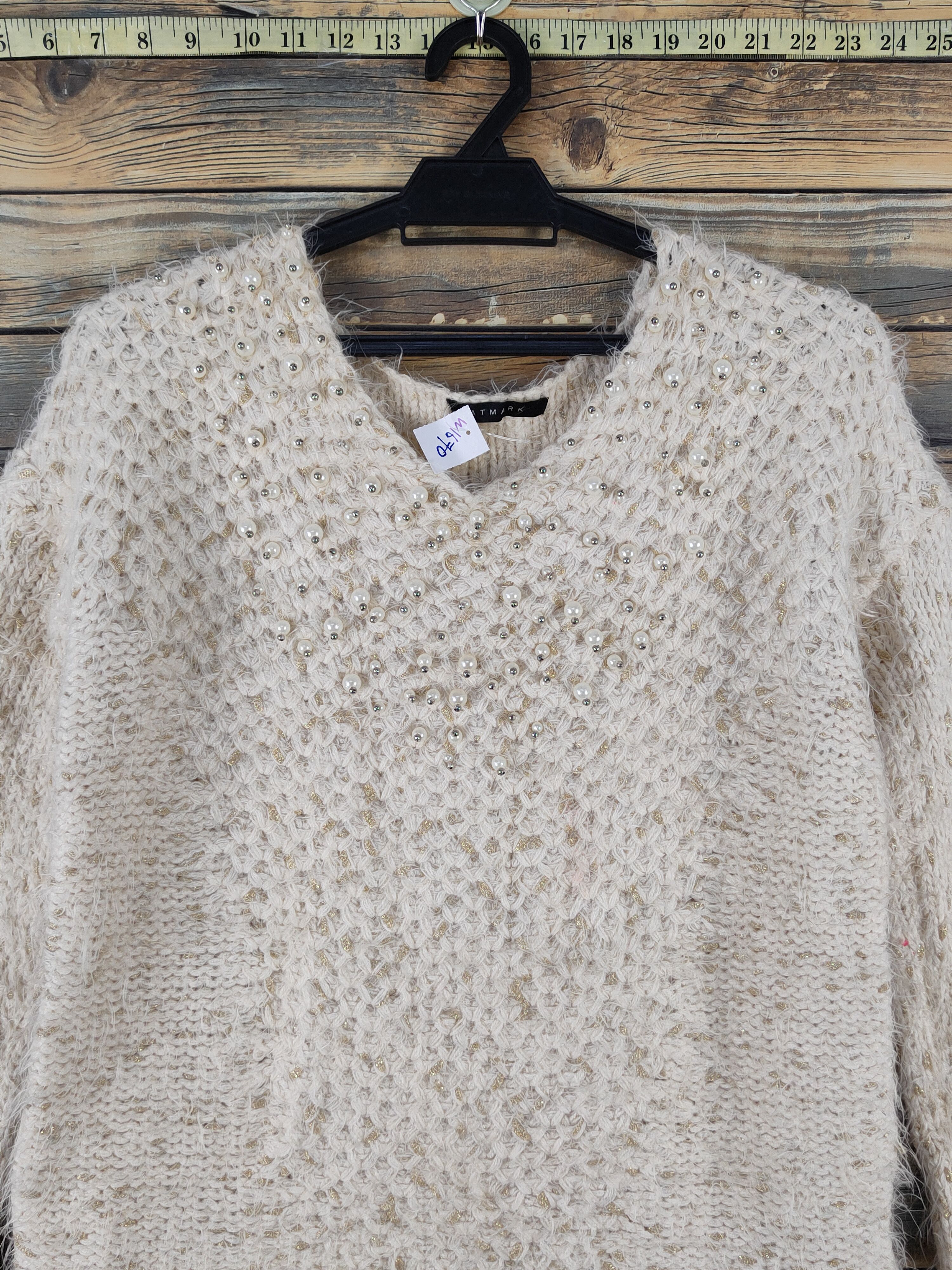 Japanese Brand Atmark Light Brown Shag Shaggy Fur Mohair Knitwear #W1670 Size M / US 6-8 / IT 42-44 - 2 Thumbnail