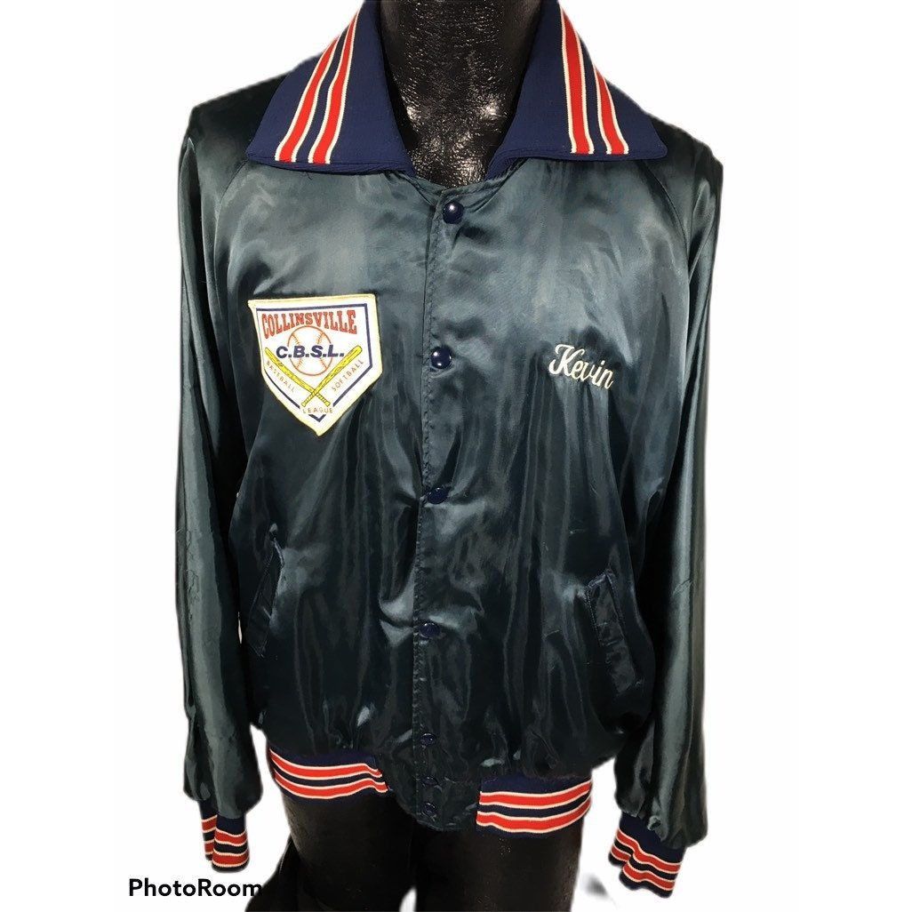 Other Vtg Blue Nylon Windbreaker Collinsville CBSL Baseball Jacket Size US XL / EU 56 / 4 - 2 Thumbnail