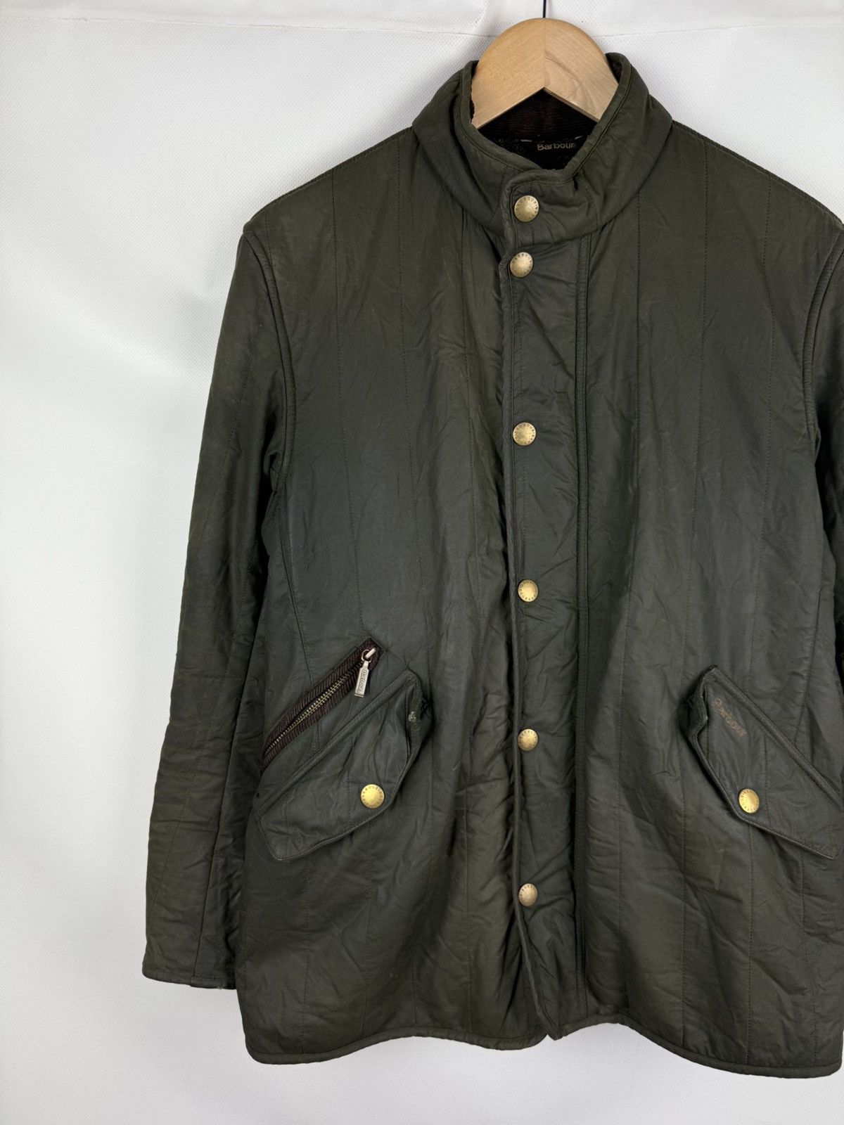 Barbour Barbour Edderton Men’s Quilted Wax Waxed Cotton Jacket Size US S / EU 44-46 / 1 - 2 Thumbnail