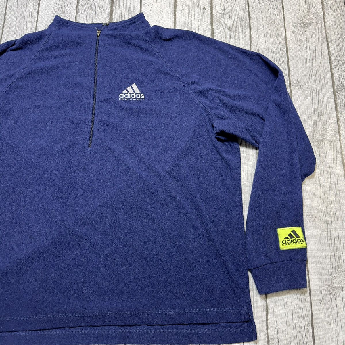 Adidas × Vintage Vintage Adidas Equipment fleece sweatshirt Size US L / EU 52-54 / 3 - 3 Thumbnail