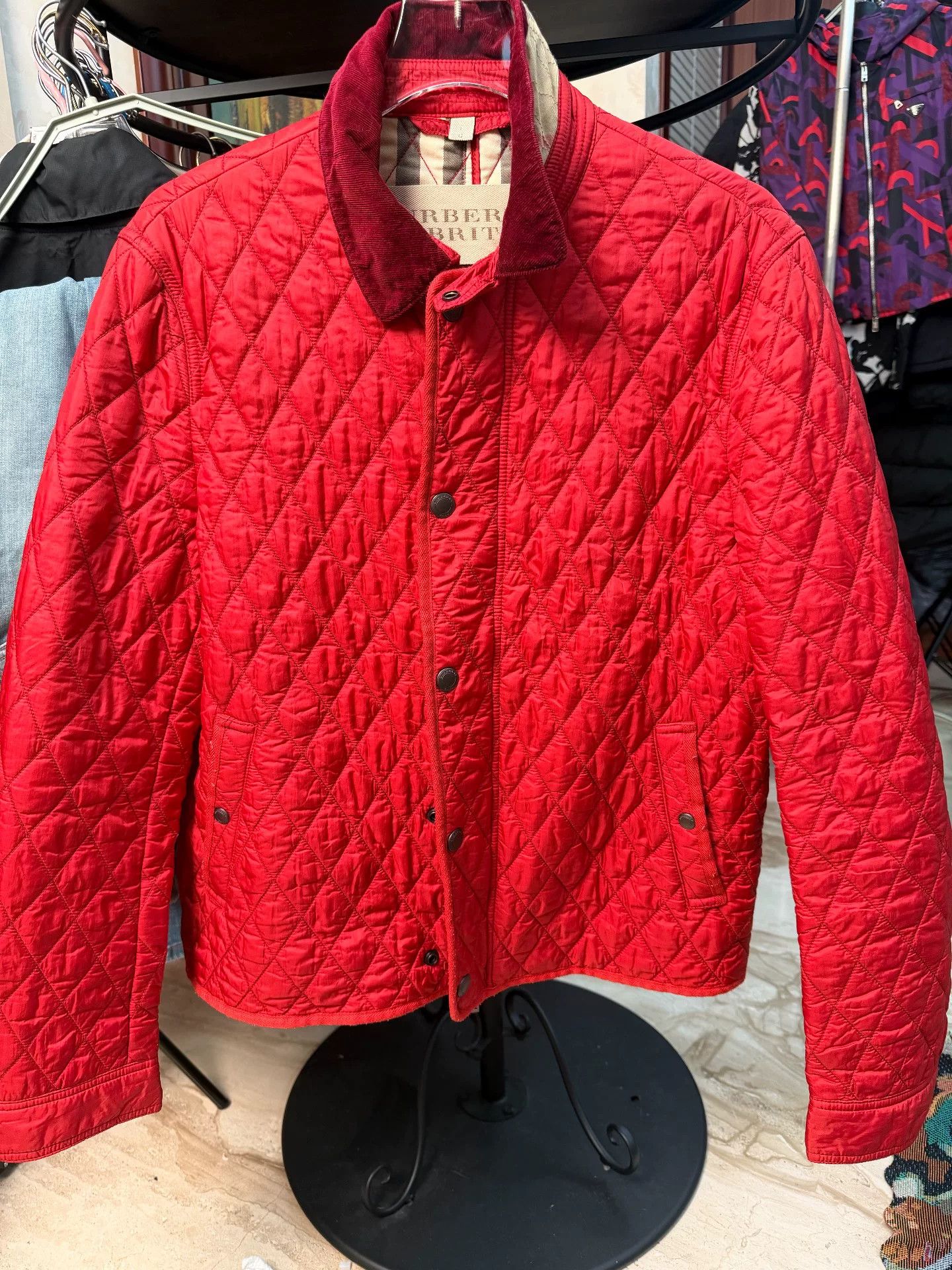 Burberry Burberry Brit Red Quilted Cotton Jacket Size US L / EU 52-54 / 3 - 1 Thumbnail