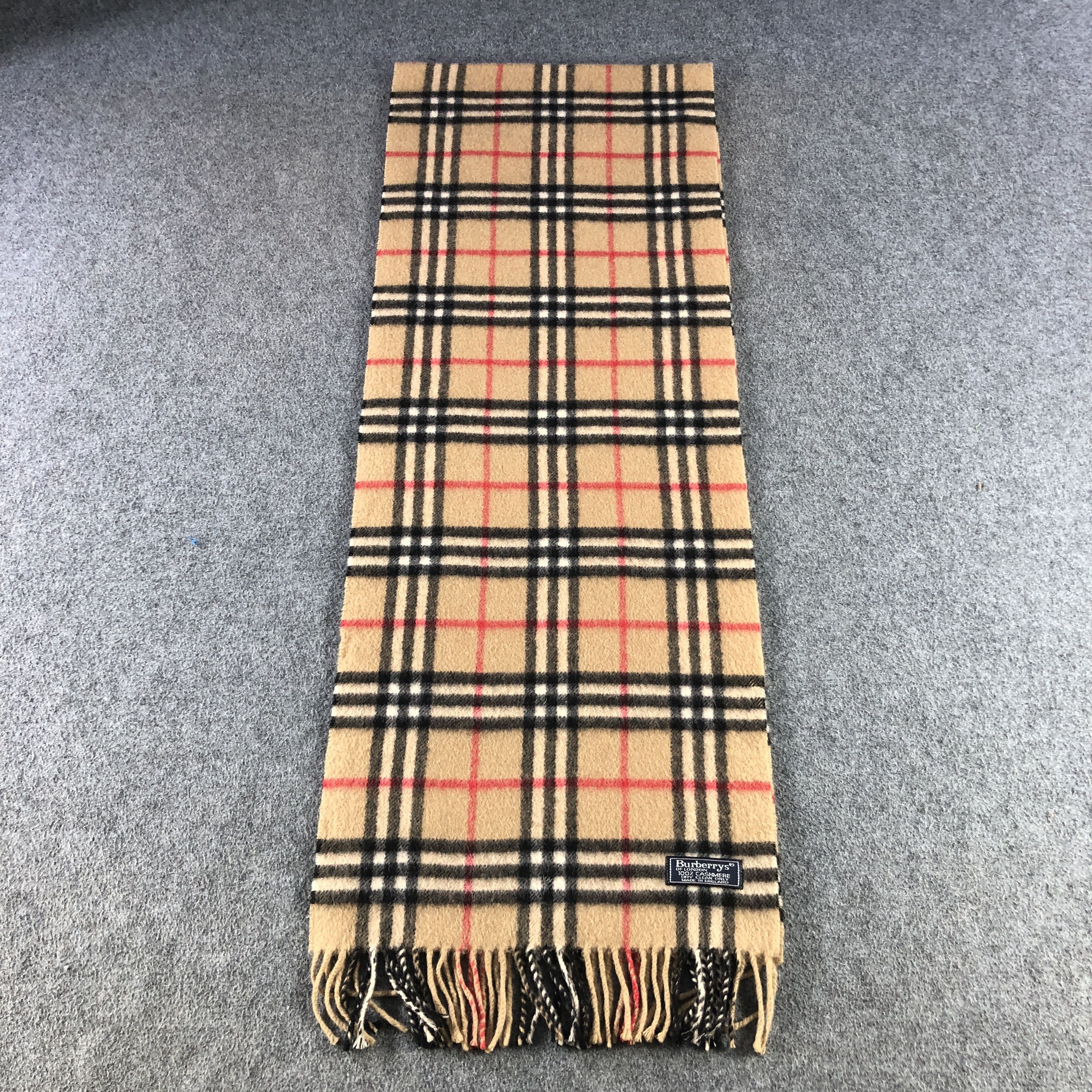 Burberry Burberry Tan Nova Check Cashmere Scarf Muffler V2900 Size ONE SIZE - 2 Thumbnail