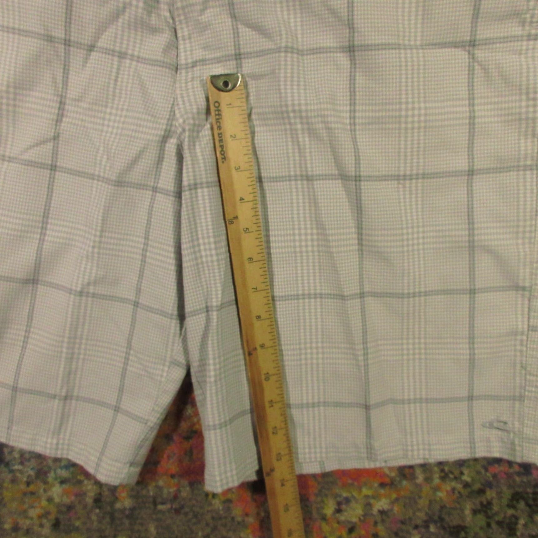 O'Neill O'Neill Mens Gray Plaid Shorts 38 Bermuda Chino Beach Summer Casual Lightweight Pockets Mid Rise 13in Belt Loops Zip Front Flat Front Regular Fit Size US 38 / EU 54 - 5 Thumbnail