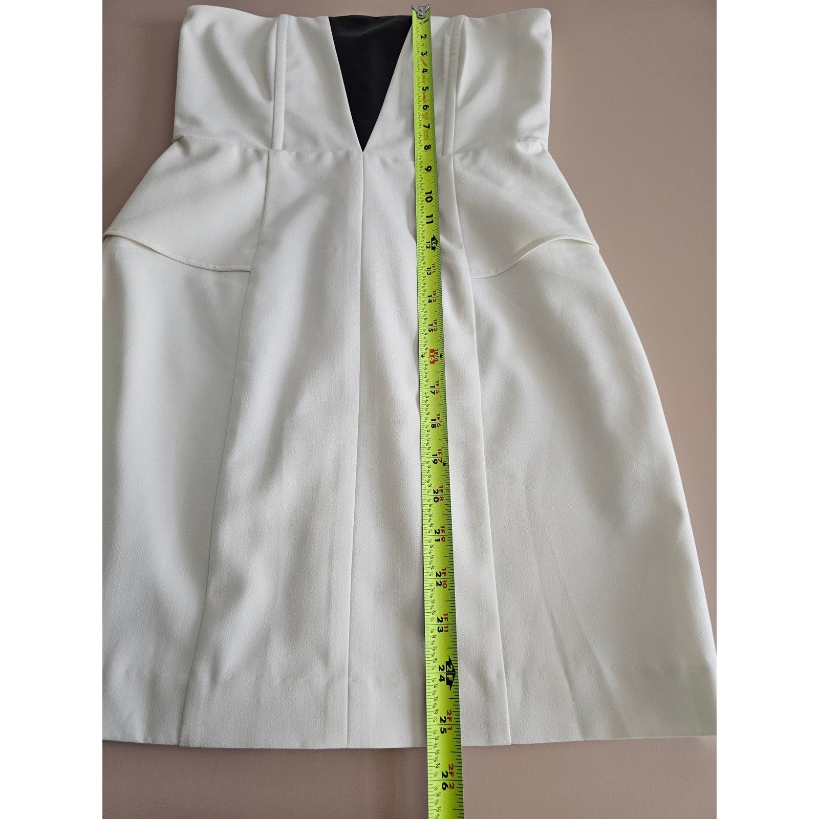 Mason's MASON Ivory Strapless Cocktail Mini Dress w/Lambskin 2 Size XS / US 0-2 / IT 36-38 - 6 Thumbnail