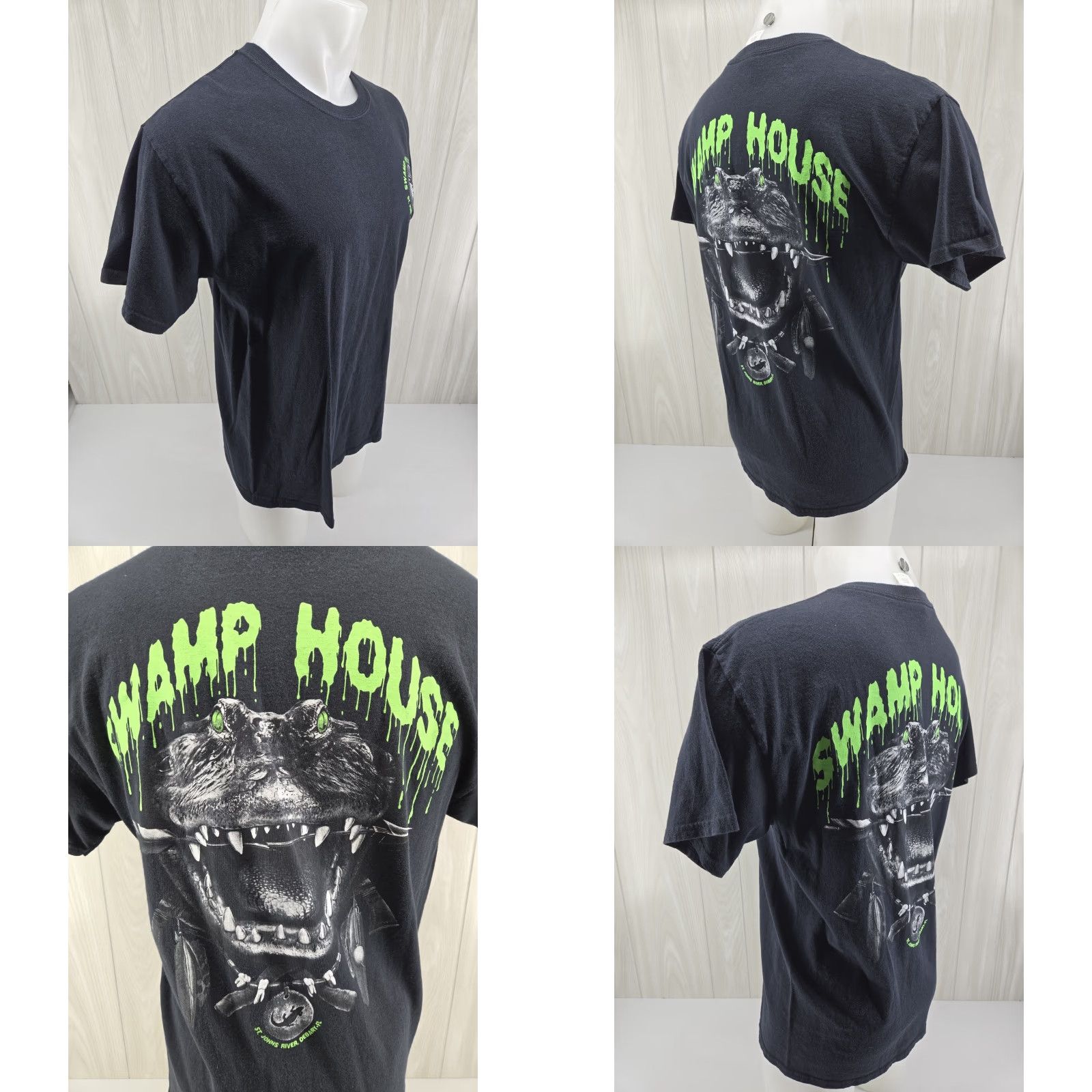Gildan VTG SWAMP HOUSE GRILL T-Shirt Men Large Black Cotton 2000-2009 Florida Debary St. Johns River Gildan Size US L / EU 52-54 / 3 - 8 Thumbnail