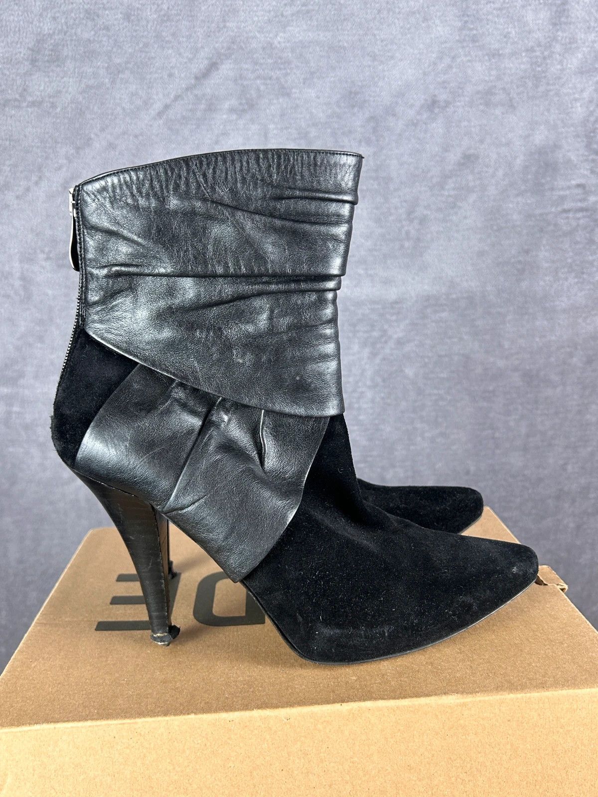 Faith Connexion Faith solo by el dantee heels boots black suede leather Size US 7 / IT 37 - 6 Thumbnail