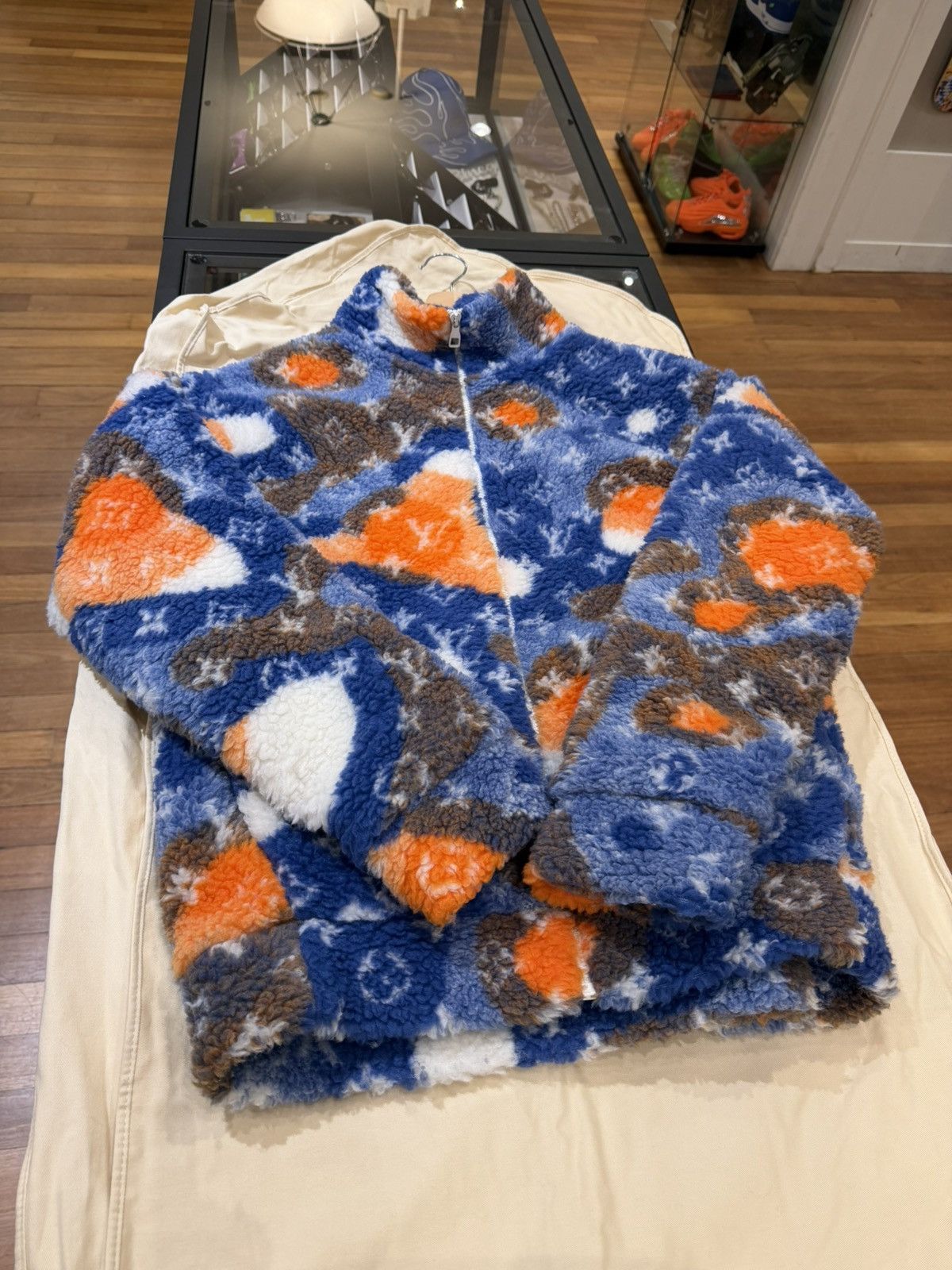 Louis Vuitton Louis Vuitton Jacquard Camo Fleece Jacket -Blue/Orange/White Size US XL / EU 56 / 4 - 4 Thumbnail