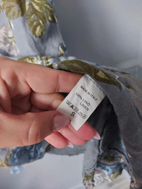 Vintage Linen top floral print 14 16 Size XL / US 12-14 / IT 48-50 - 4 Thumbnail