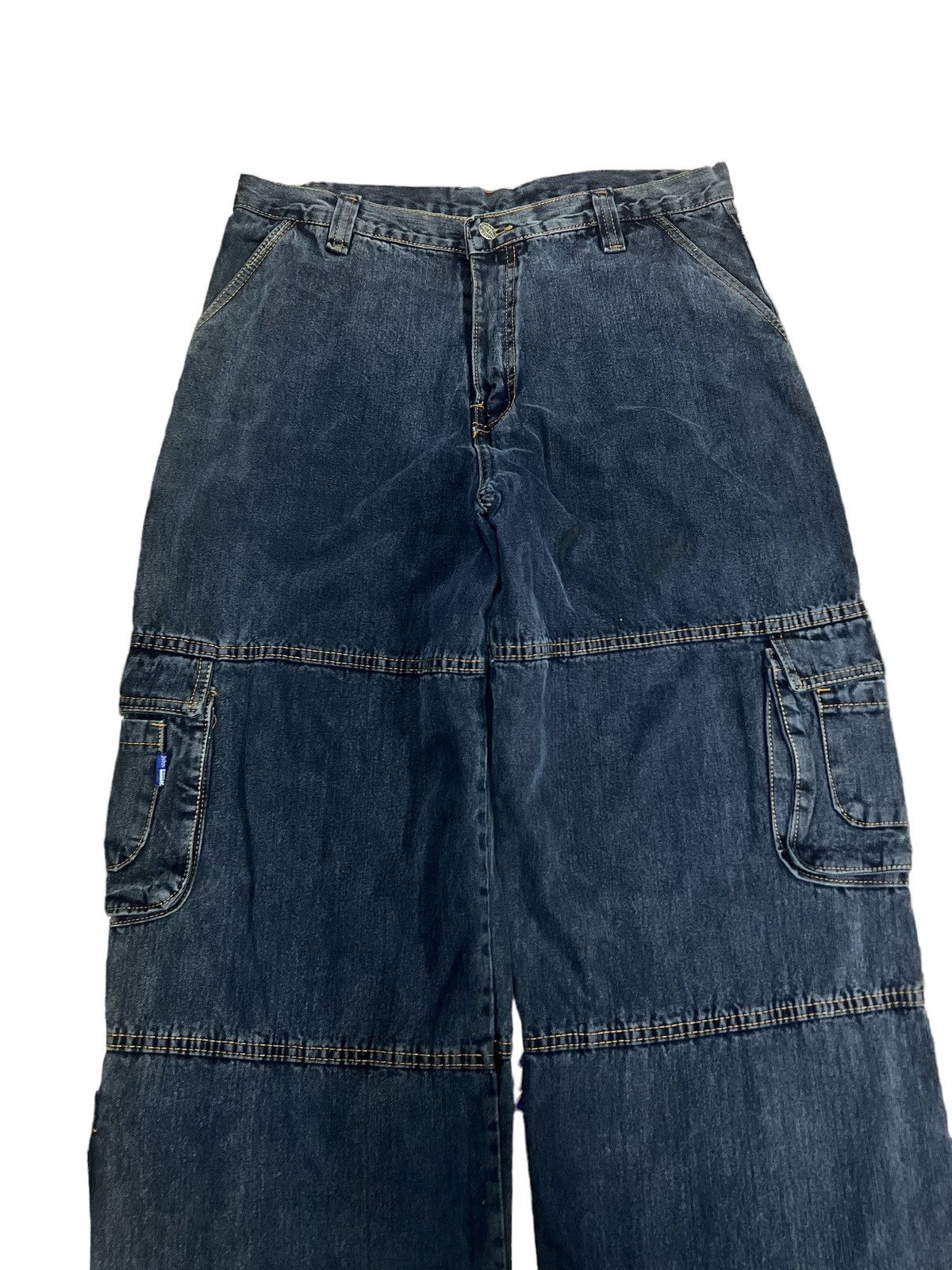 If Six Was Nine × Japanese Brand BAGGY💥JOHN SILVER CARGO PANT DISTRESSED DENIM PANT Size US 33 - 2 Thumbnail
