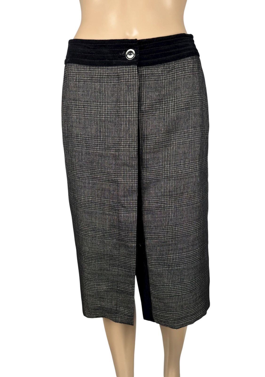 Max Mara Max Mara Wool Glencheck Long Skirt Button Up UK14 US12 Size 32" / US 10 / IT 46 - 10 Thumbnail