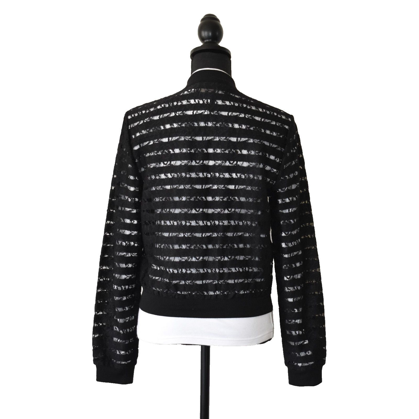 Bcbgmaxazria BCBG MAXAZRIA Cotton/Nylon Blend Lace Bomber Jacket S $198 Size S / US 4 / IT 40 - 3 Thumbnail